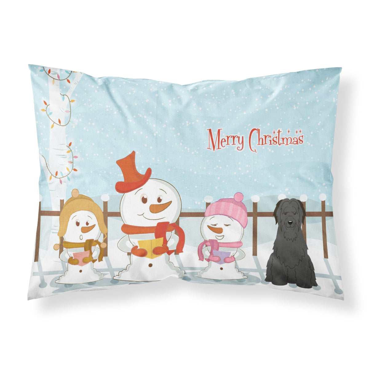 'Caroline'S Treasures Merry Christmas Carolers Briard Black Fabric Standard Pillowcase Bb2412Pillowcase, Multicolor'