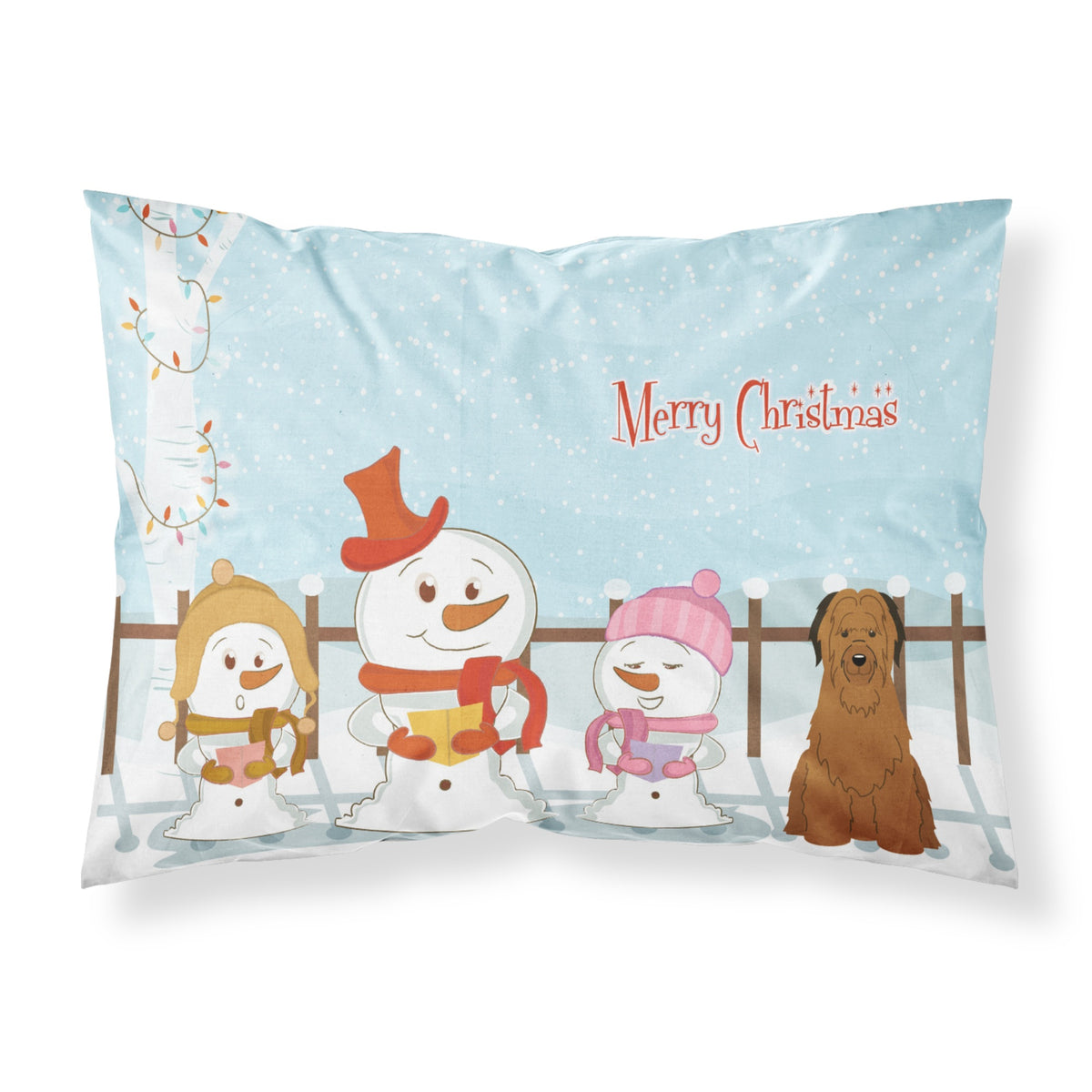 'Caroline'S Treasures Merry Christmas Carolers Briard Brown Fabric Standard Pillowcase Bb2413Pillowcase, Multicolor'