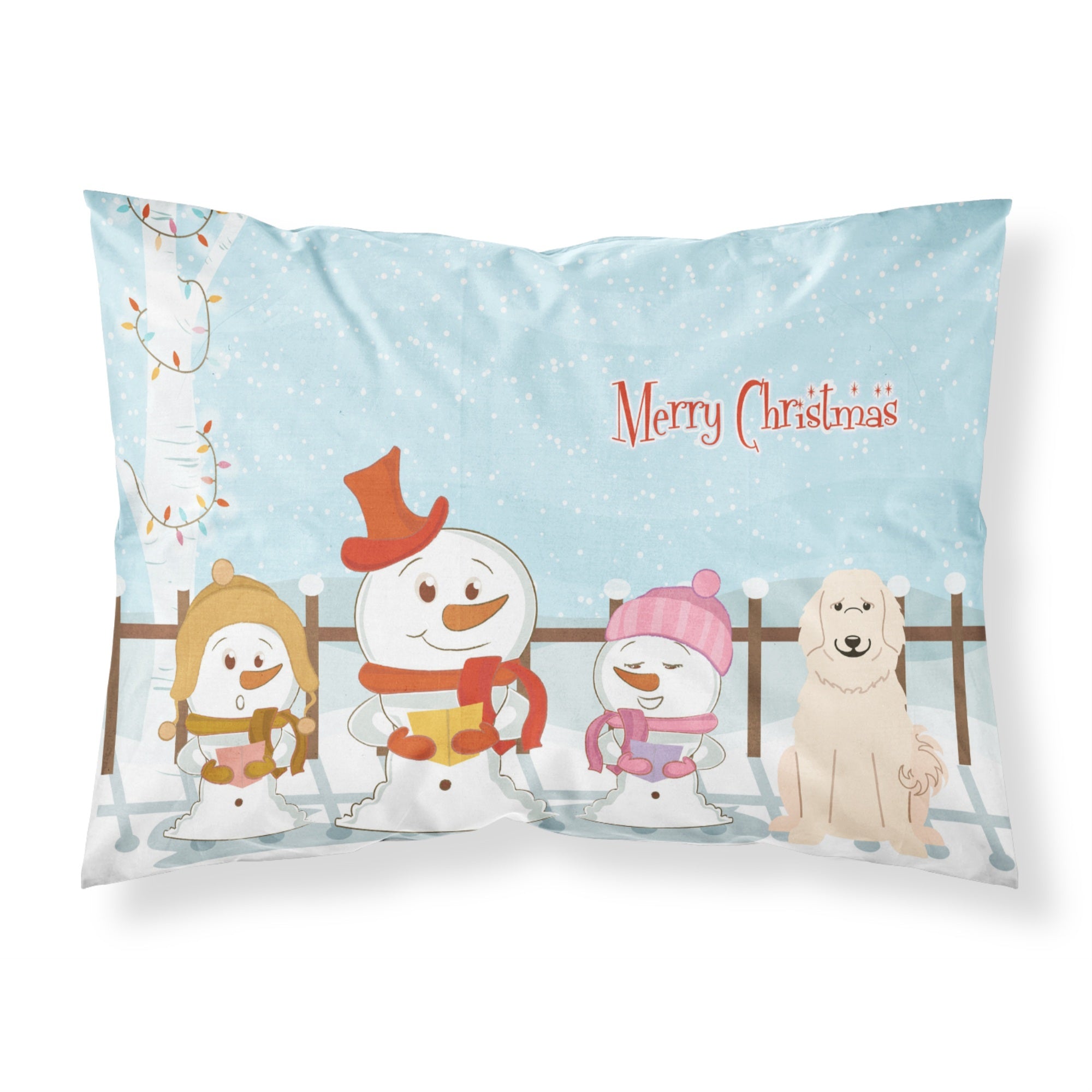 'Caroline'S Treasures Merry Christmas Carolers Pyrenese Fabric Standard Pillowcase Bb2414Pillowcase, Multicolor'