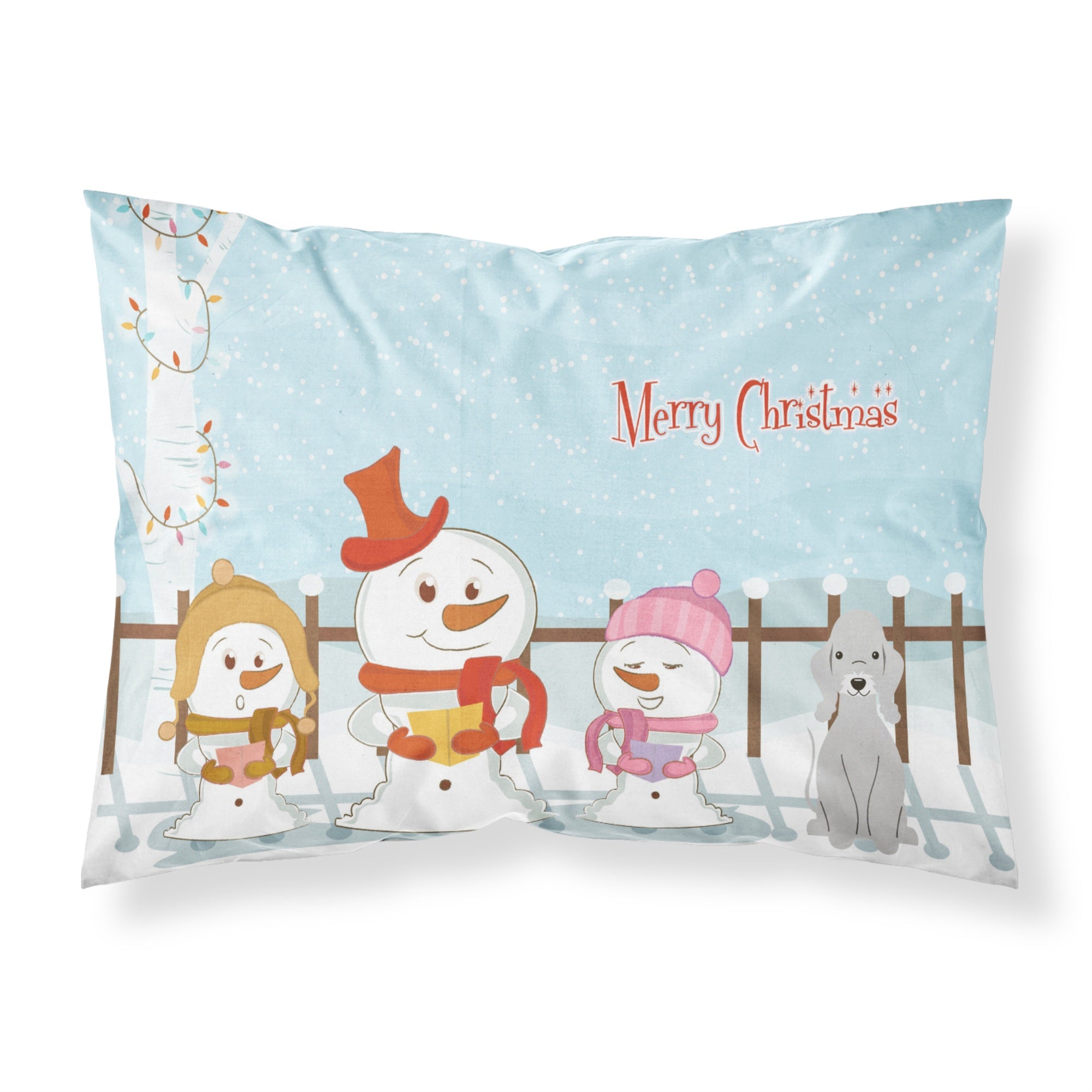 'Caroline'S Treasures Merry Christmas Carolers Bedlington Terrier Blue Fabric Standard Pillowcase Bb2421Pillowcase, Multicolor'