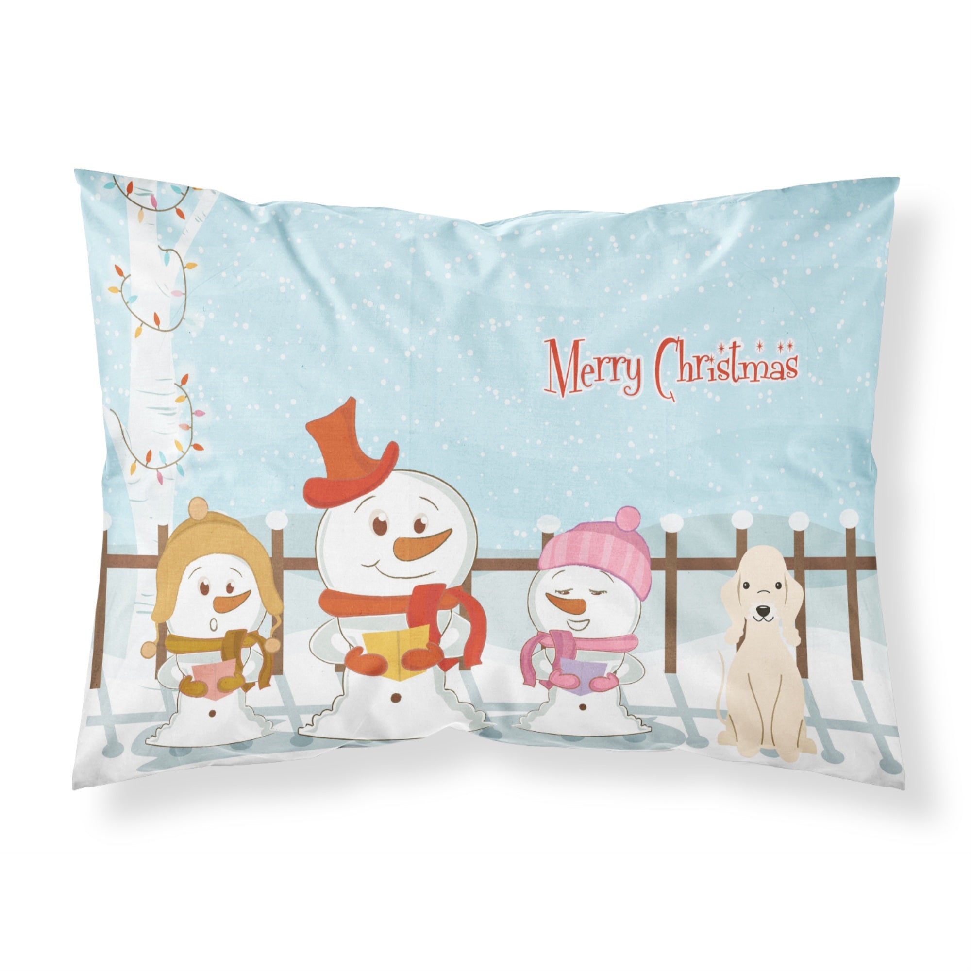 'Caroline'S Treasures Merry Christmas Carolers Bedlington Terrier Sandy Fabric Standard Pillowcase Bb2422Pillowcase, Multicolor