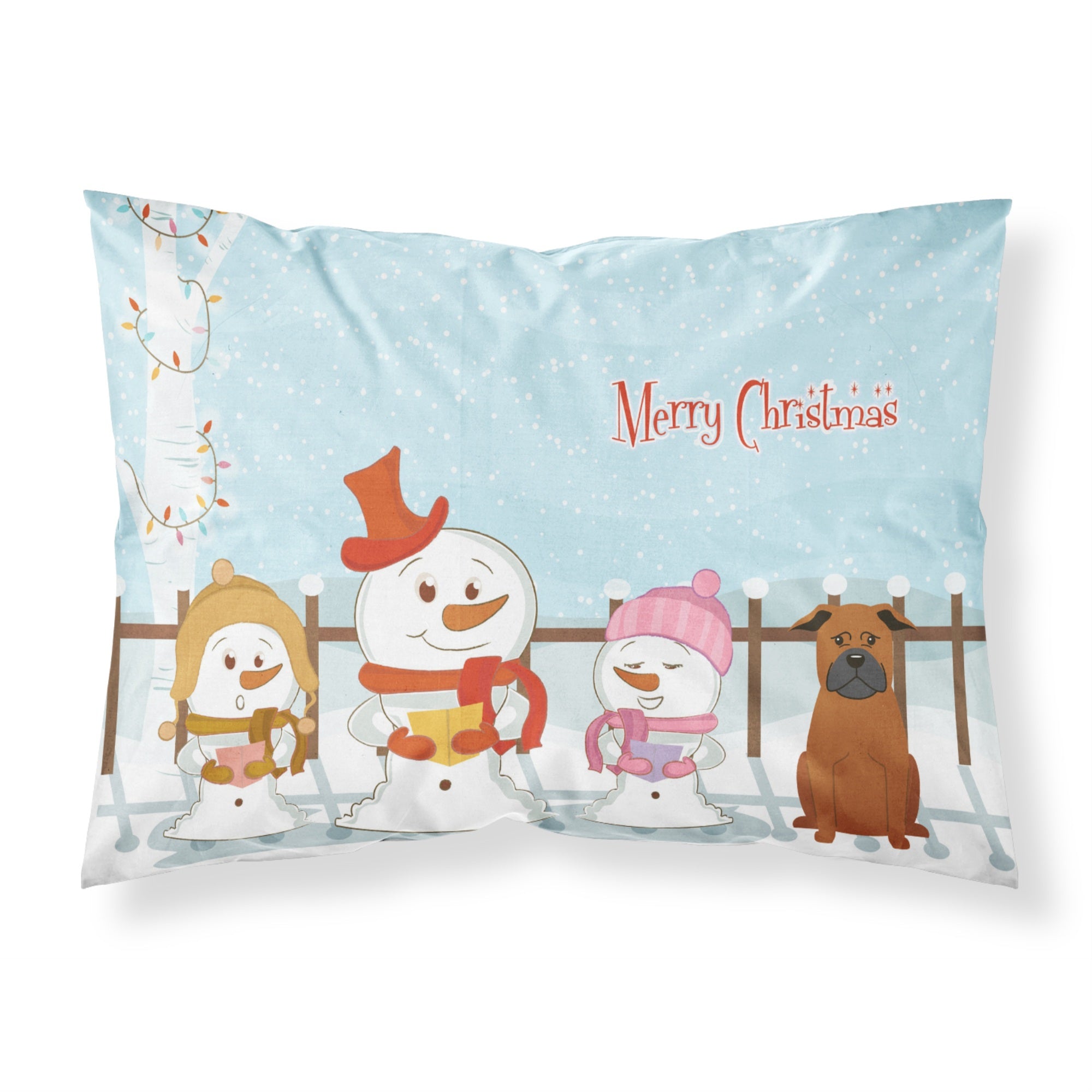 Caroline'S Treasures Christmas Carolers Merry Chinese Chongqing Dog Fabric Standard Pillowcase Bb2442Pillowcase