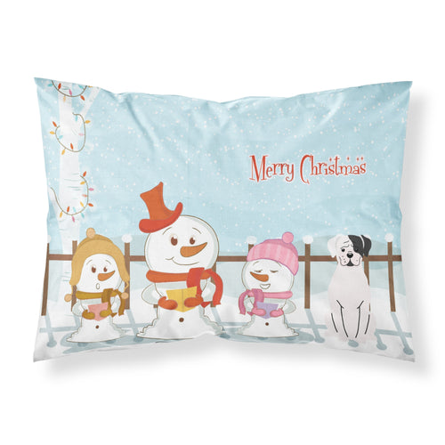 'Caroline'S Treasures Merry Christmas Carolers White Boxer Cooper Fabric Standard Pillowcase Bb2445Pillowcase, Multicolor'