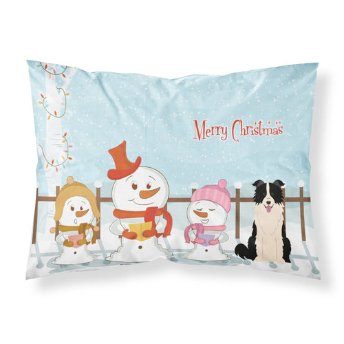 'Caroline'S Treasures Merry Christmas Carolers Border Collie Black White Fabric Standard Pillowcase Bb2449Pillowcase, Multicolo