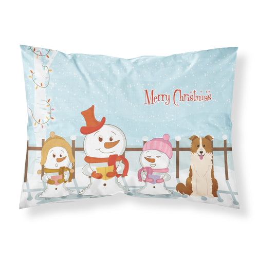 'Caroline'S Treasures Merry Christmas Carolers Border Collie Red White Fabric Standard Pillowcase Bb2450Pillowcase, Multicolor'