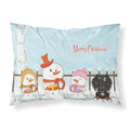 Caroline'S Treasures Christmas Carolers Merry Wire Haired Dachshund Dapple Fabric Standard Pillowcase Bb2459Pillowcase
