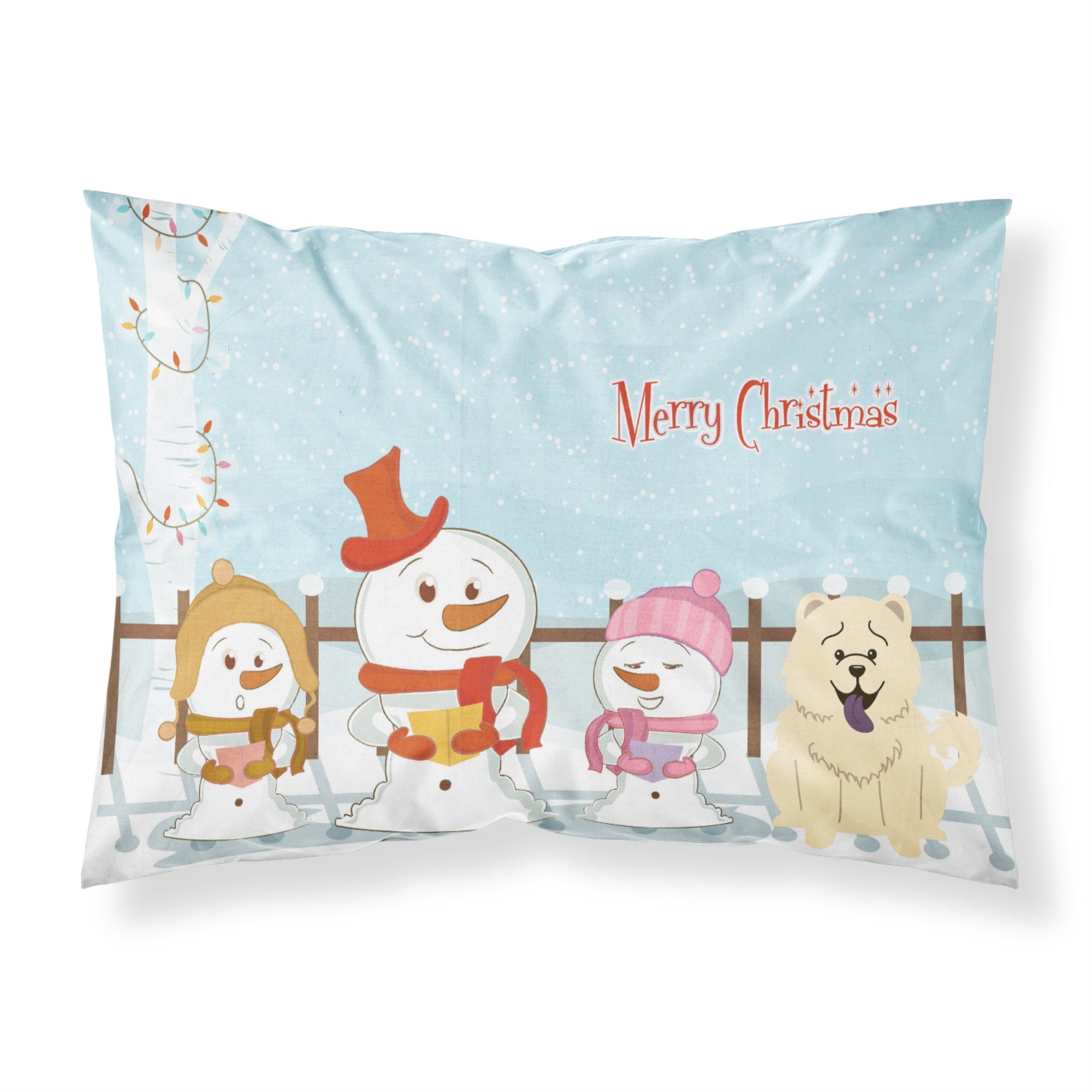 'Caroline'S Treasures Merry Christmas Carolers Chow White Fabric Standard Pillowcase Bb2471Pillowcase, Multicolor'