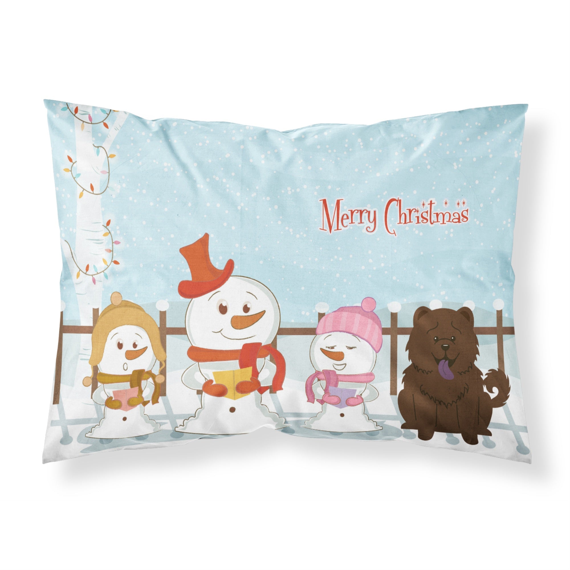 'Caroline'S Treasures Merry Christmas Carolers Chow Chocolate Fabric Standard Pillowcase Bb2472Pillowcase, Multicolor'