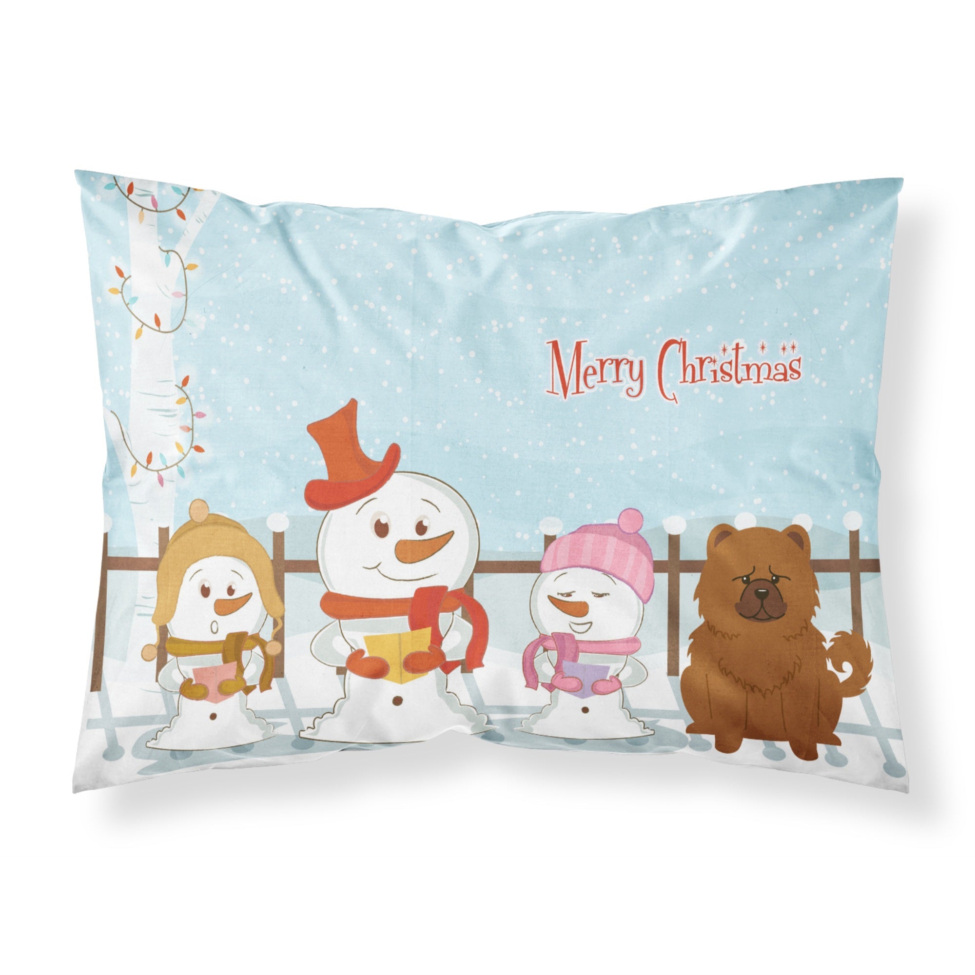 'Caroline'S Treasures Merry Christmas Carolers Chow Red Fabric Standard Pillowcase Bb2473Pillowcase, Multicolor'