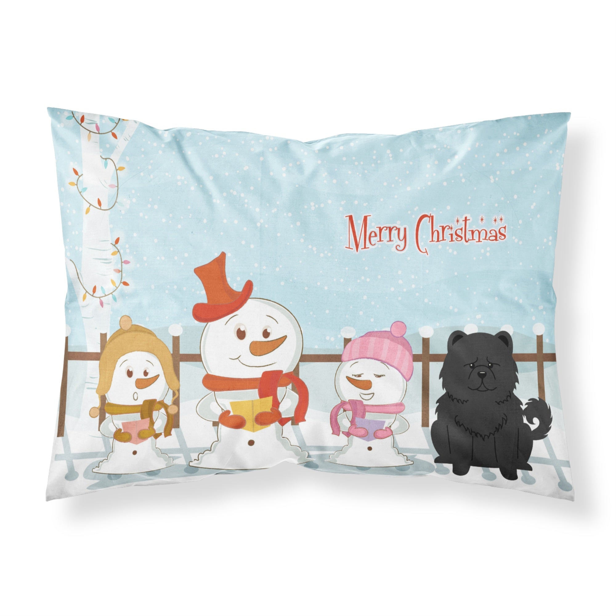 'Caroline'S Treasures Merry Christmas Carolers Chow Black Fabric Standard Pillowcase Bb2474Pillowcase, Multicolor'