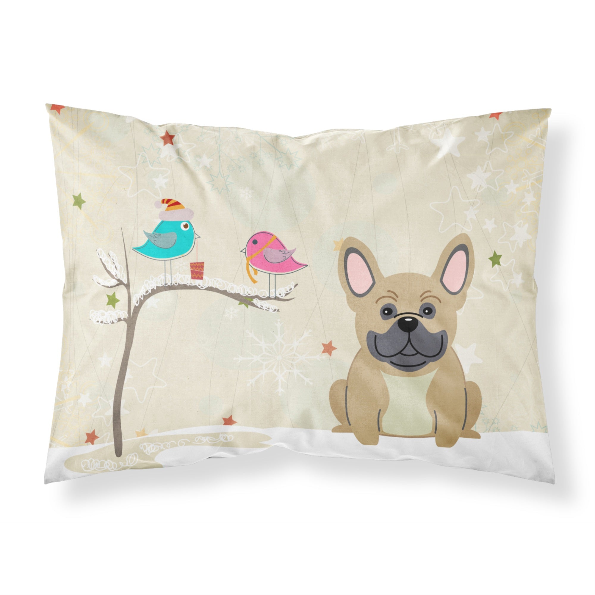 Caroline'S Treasures Christmas Presents Friends French Bulldog Cream Fabric Standard Pillowcase Bb2482Pillowcase