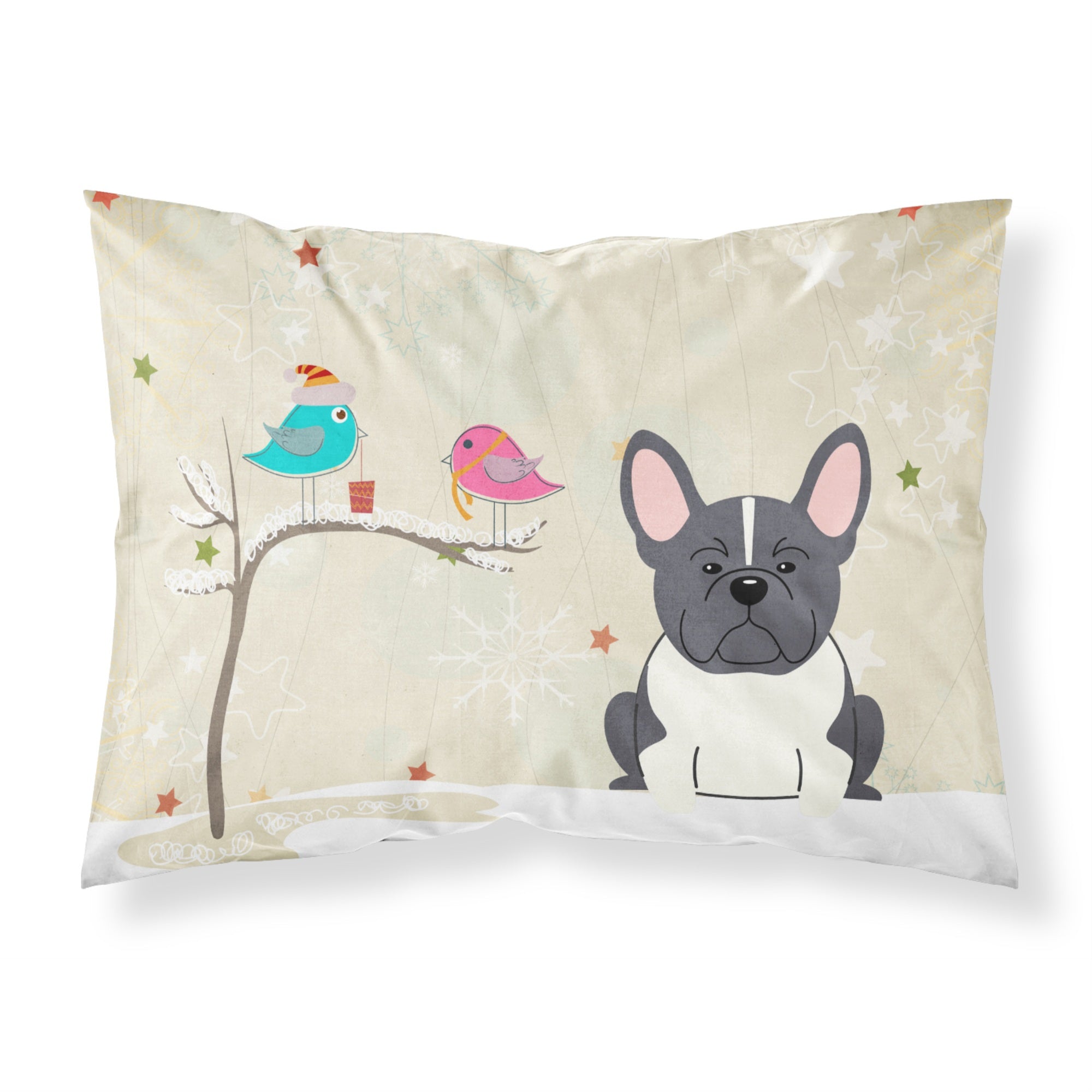 Caroline'S Treasures Christmas Presents Friends French Bulldog Black White Fabric Standard Pillowcase Bb2484Pillowcase