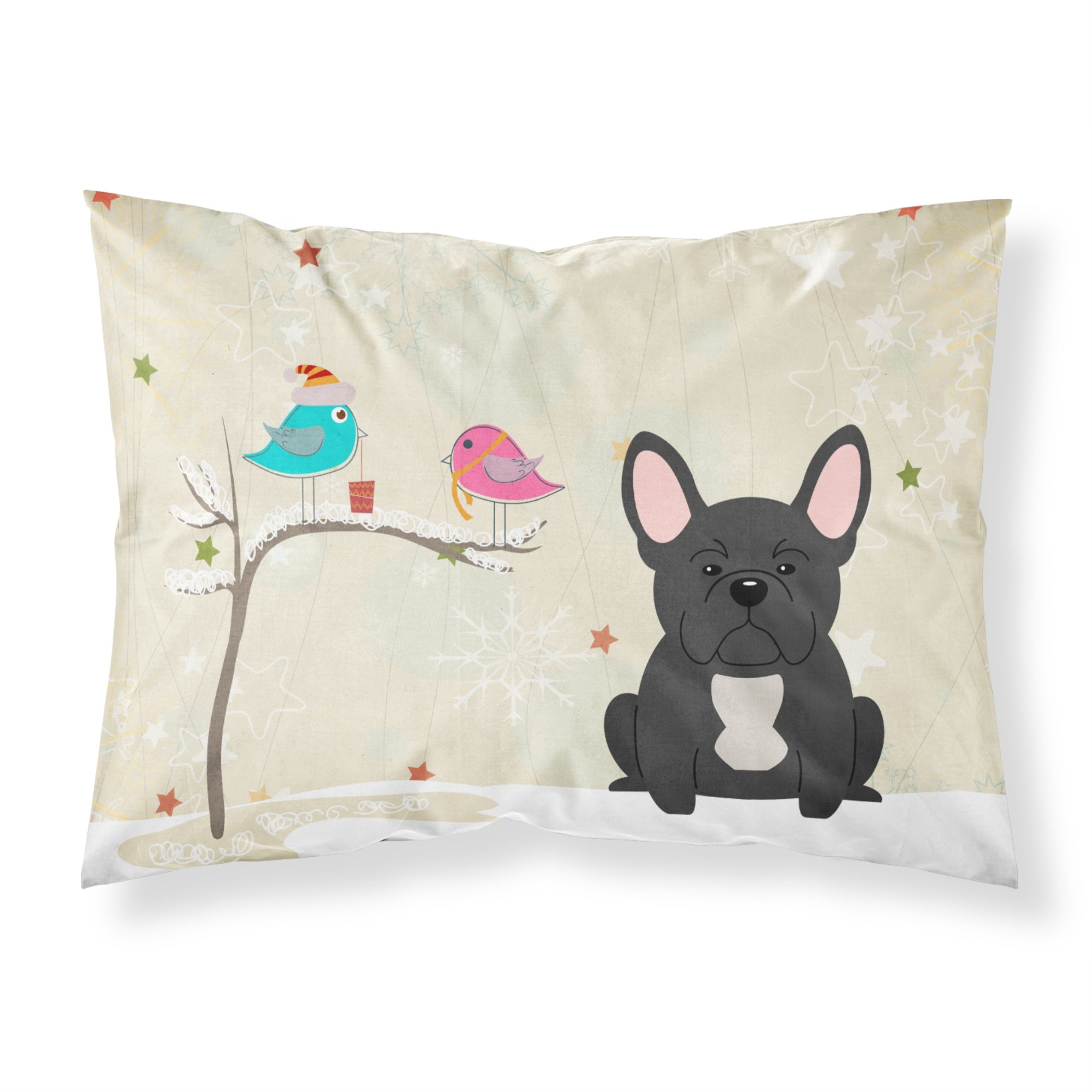 Caroline'S Treasures Christmas Presents Friends French Bulldog Black Fabric Standard Pillowcase Bb2486Pillowcase