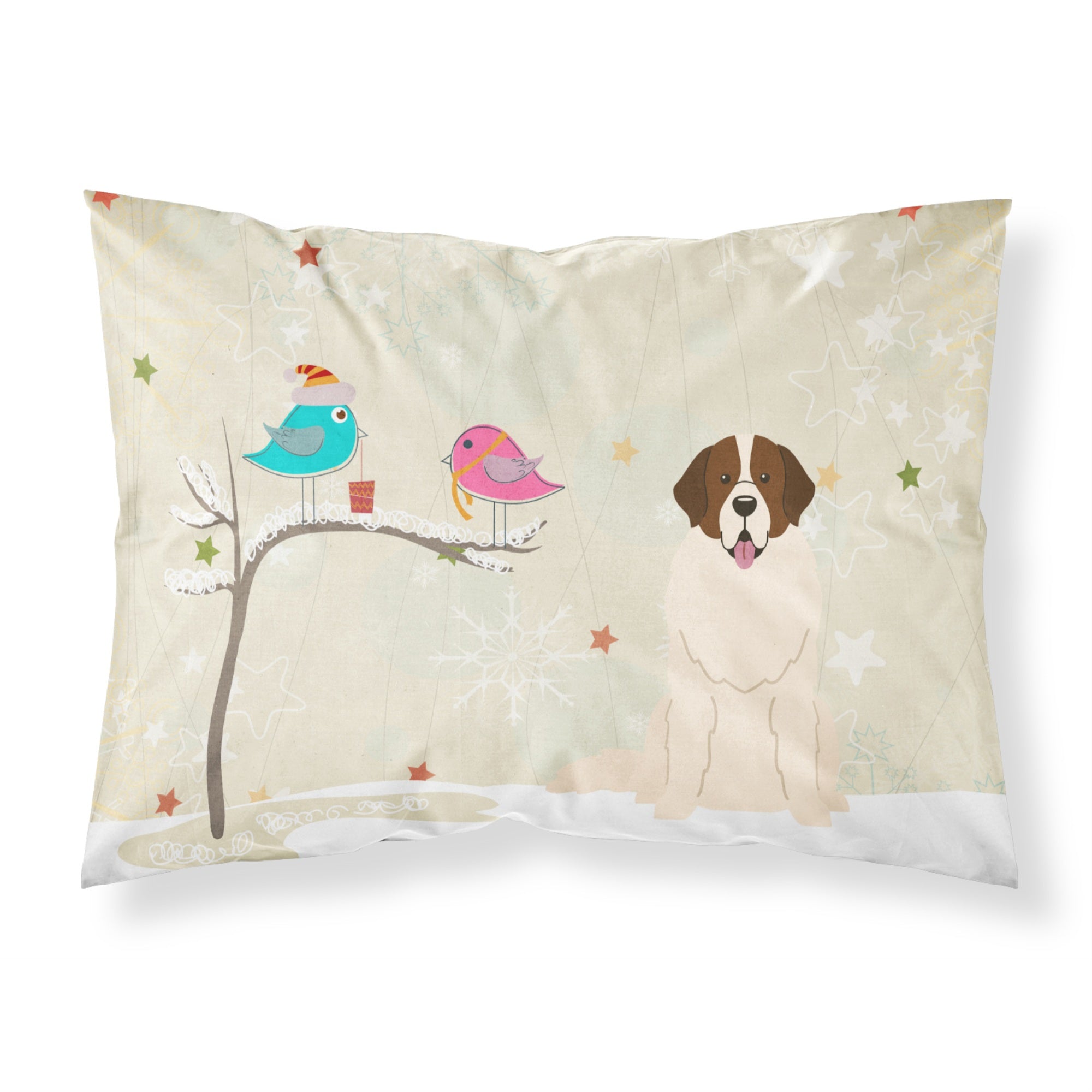 'Caroline'S Treasures Christmas Presents Between Friends Moscow Watchdog Fabric Standard Pillowcase Bb2499Pillowcase, Multicolo