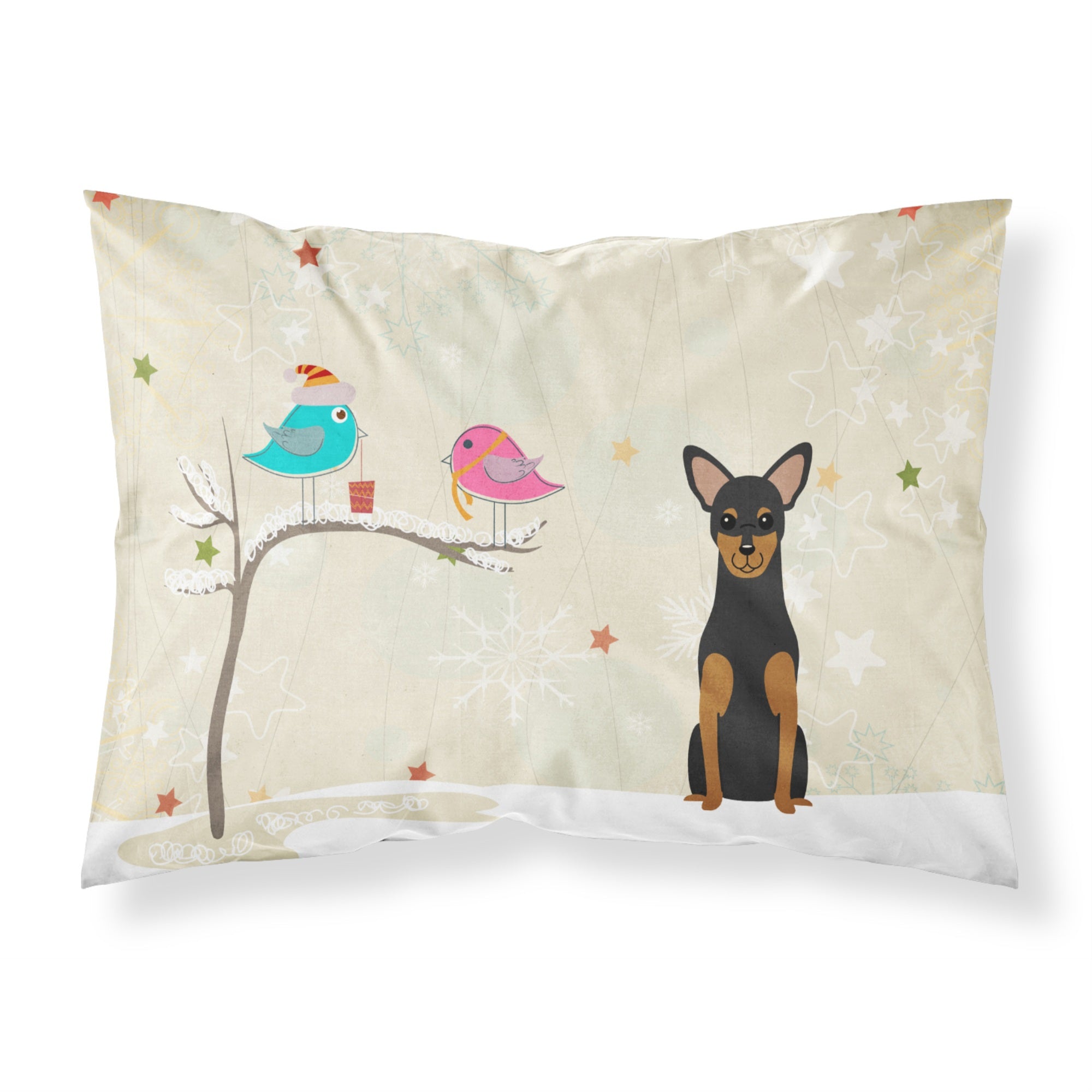 Caroline'S Treasures Christmas Presents Friends Manchester Terrier Fabric Standard Pillowcase Bb2500Pillowcase