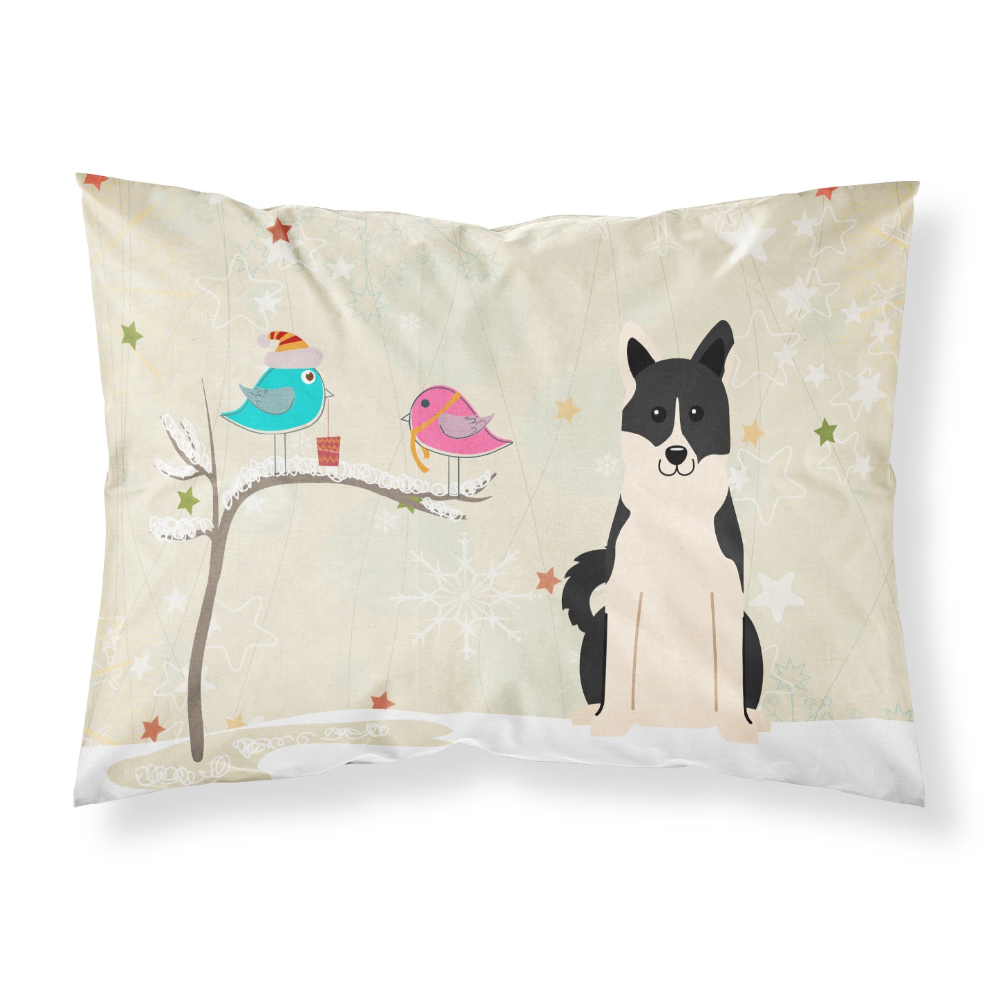 'Caroline'S Treasures Christmas Presents Between Friends Russo-European Laika Spitz Fabric Standard Pillowcase Bb2501Pillowcase