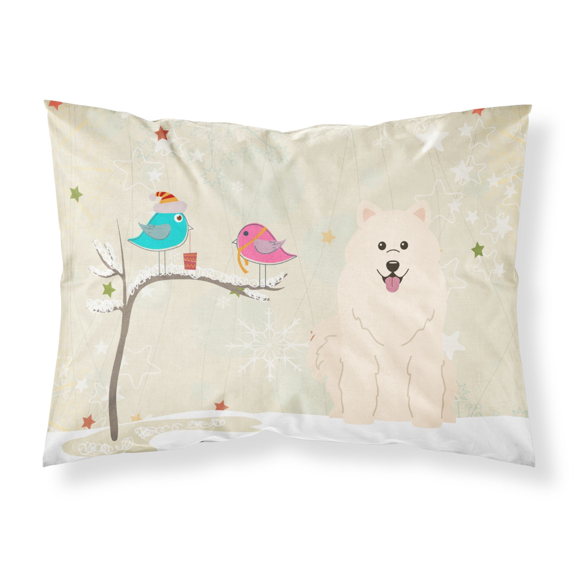 Caroline'S Treasures Christmas Presents Friends Samoyed Fabric Standard Pillowcase Bb2502Pillowcase