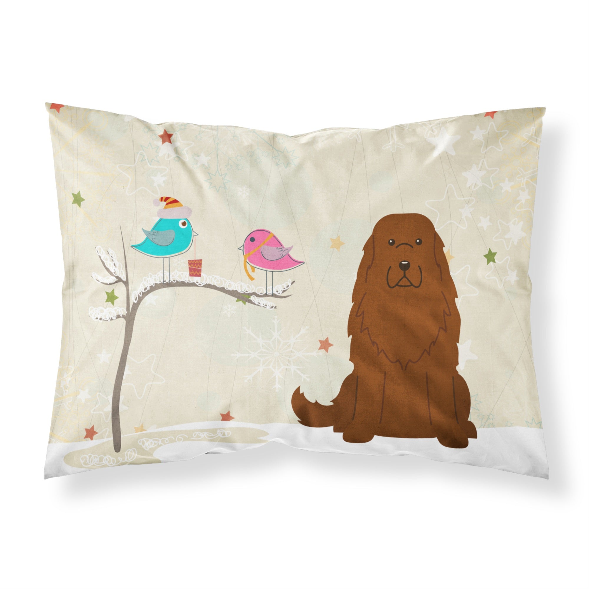 'Caroline'S Treasures Christmas Presents Between Friends Caucasian Shepherd Dog Fabric Standard Pillowcase Bb2522Pillowcase, Mu
