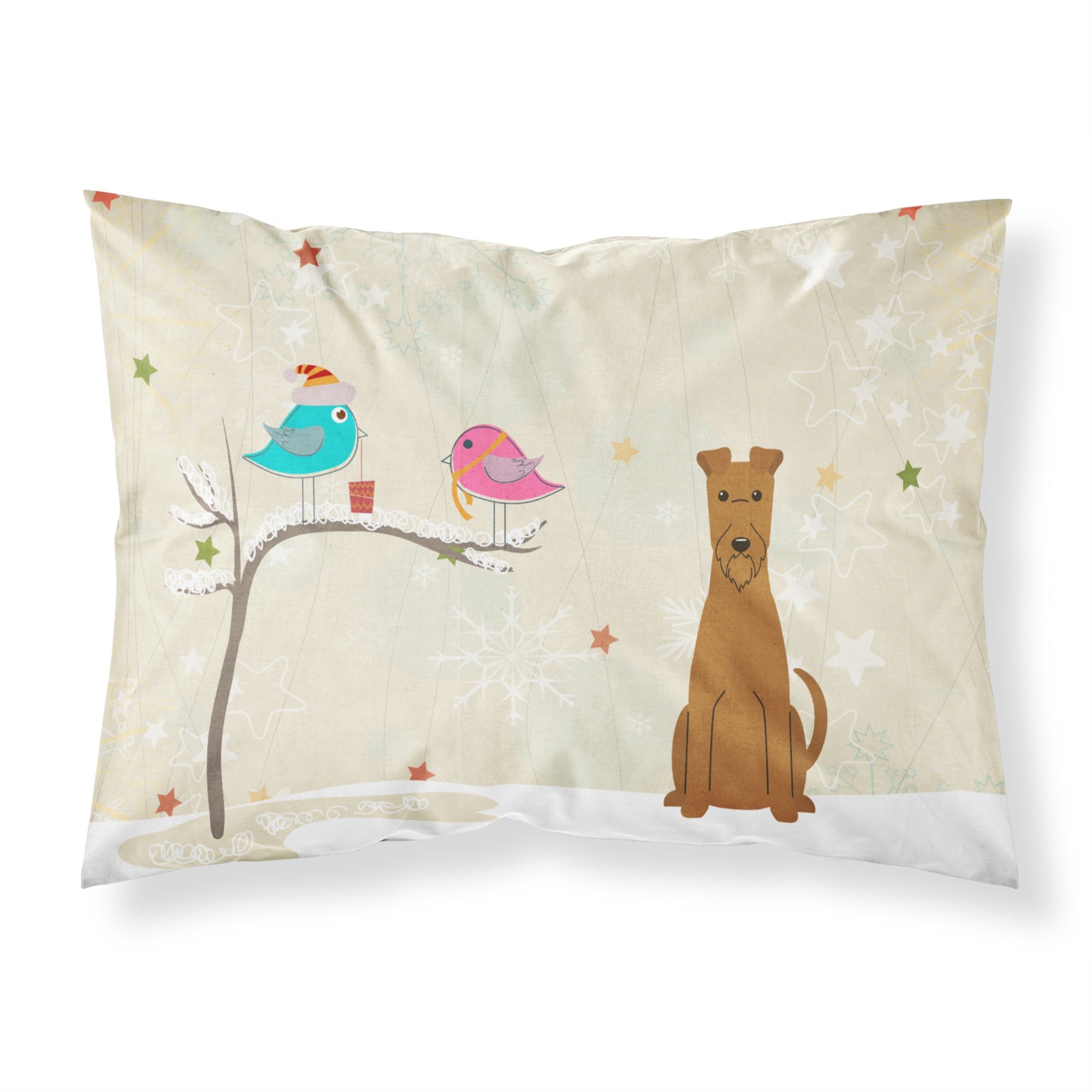 Caroline'S Treasures Christmas Presents Friends Irish Terrier Fabric Standard Pillowcase Bb2534Pillowcase