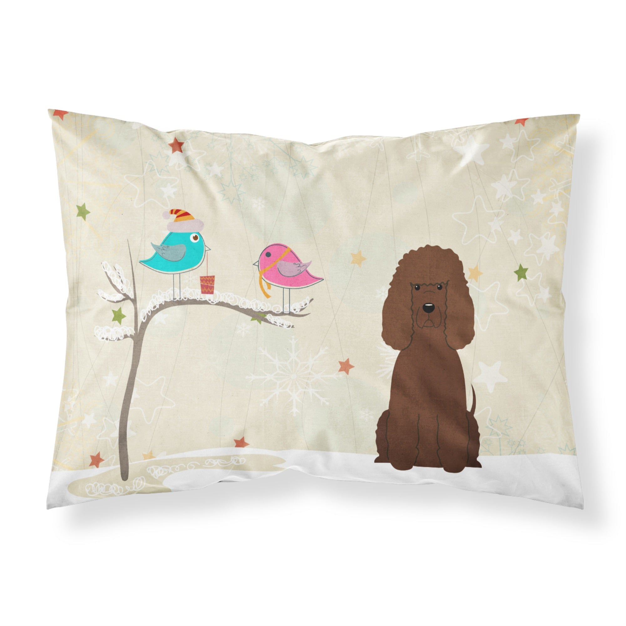 'Caroline'S Treasures Christmas Presents Between Friends Irish Water Spaniel Fabric Standard Pillowcase Bb2535Pillowcase, Multi