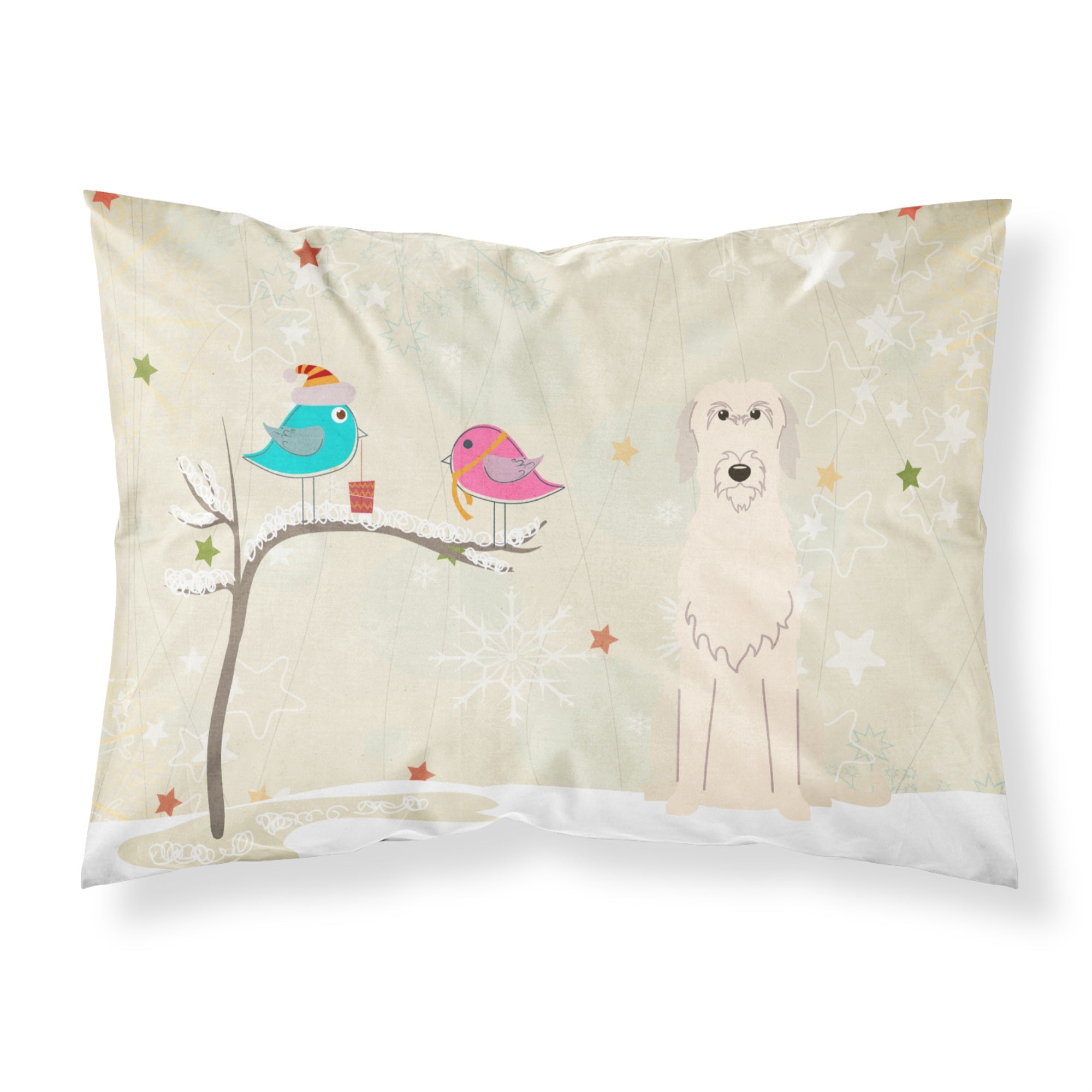 Caroline'S Treasures Christmas Presents Friends Irish Wolfhound Fabric Standard Pillowcase Bb2537Pillowcase