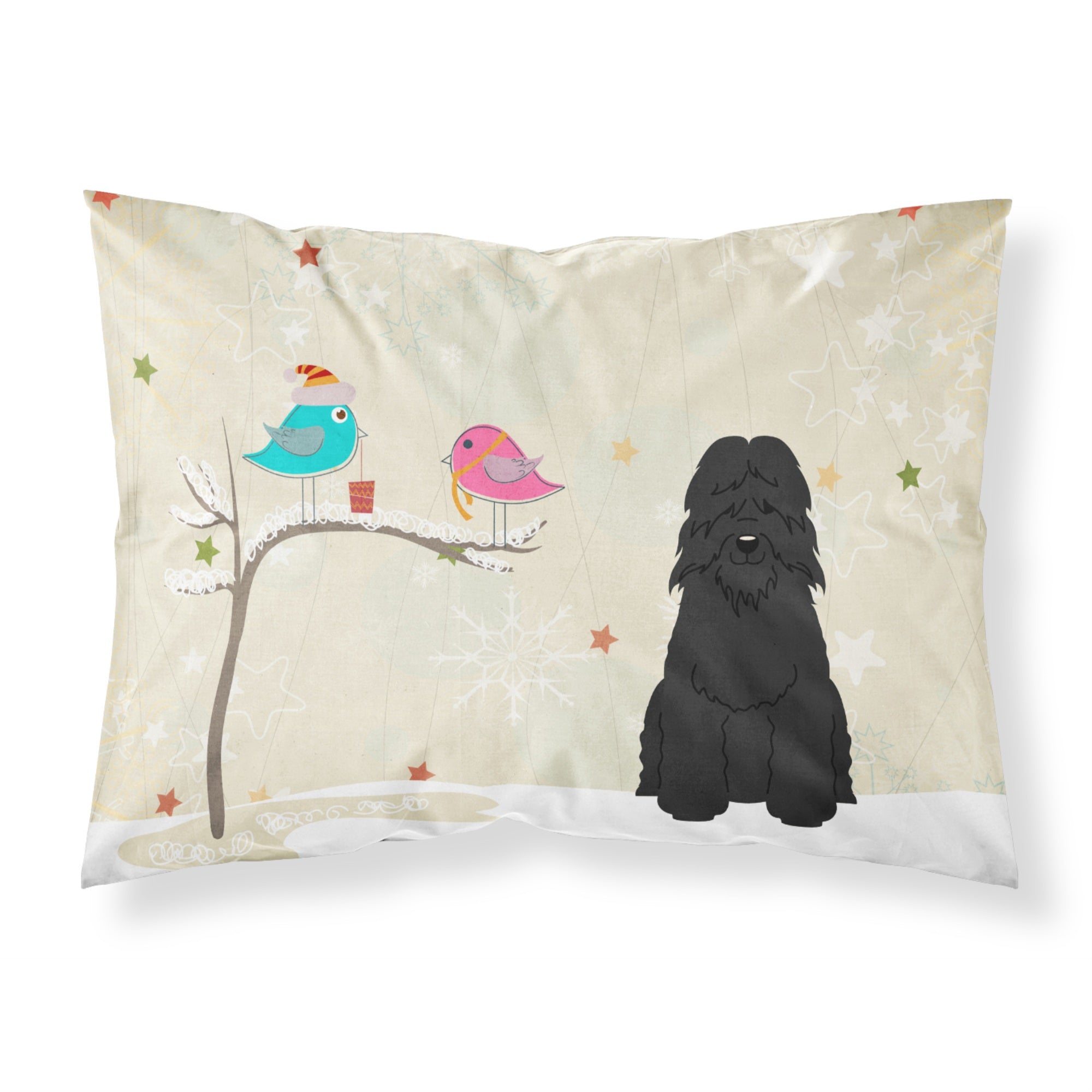 'Caroline'S Treasures Christmas Presents Between Friends Bouvier Des Flandres Fabric Standard Pillowcase Bb2546Pillowcase, Mult