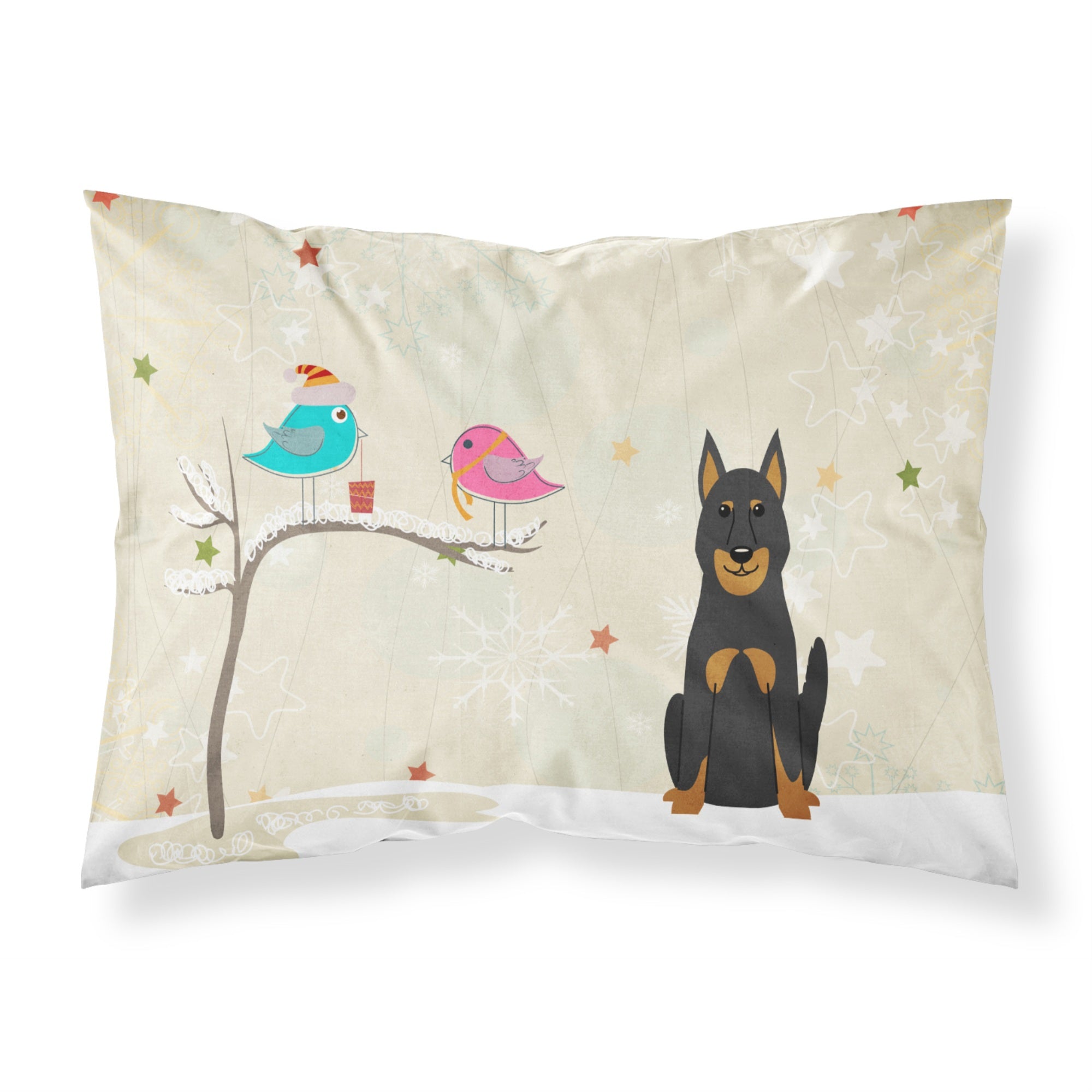 Caroline'S Treasures Christmas Presents Friends Beauce Shepherd Dog Fabric Standard Pillowcase Bb2552Pillowcase