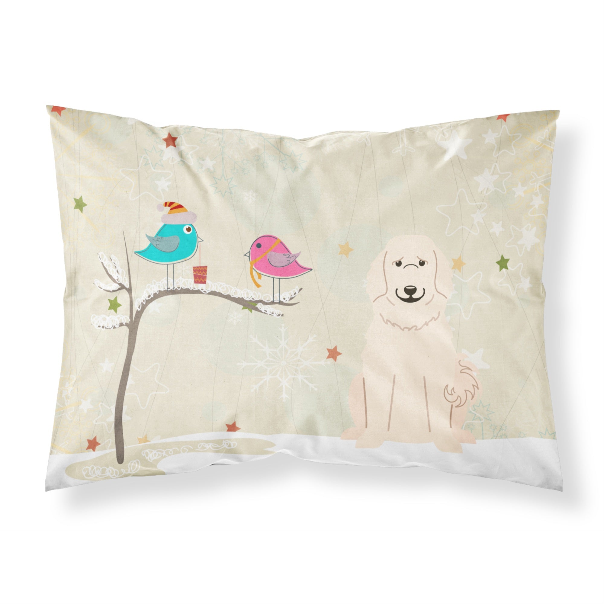 'Caroline'S Treasures Christmas Presents Between Friends Pyrenese Fabric Standard Pillowcase Bb2555Pillowcase, Multicolor'