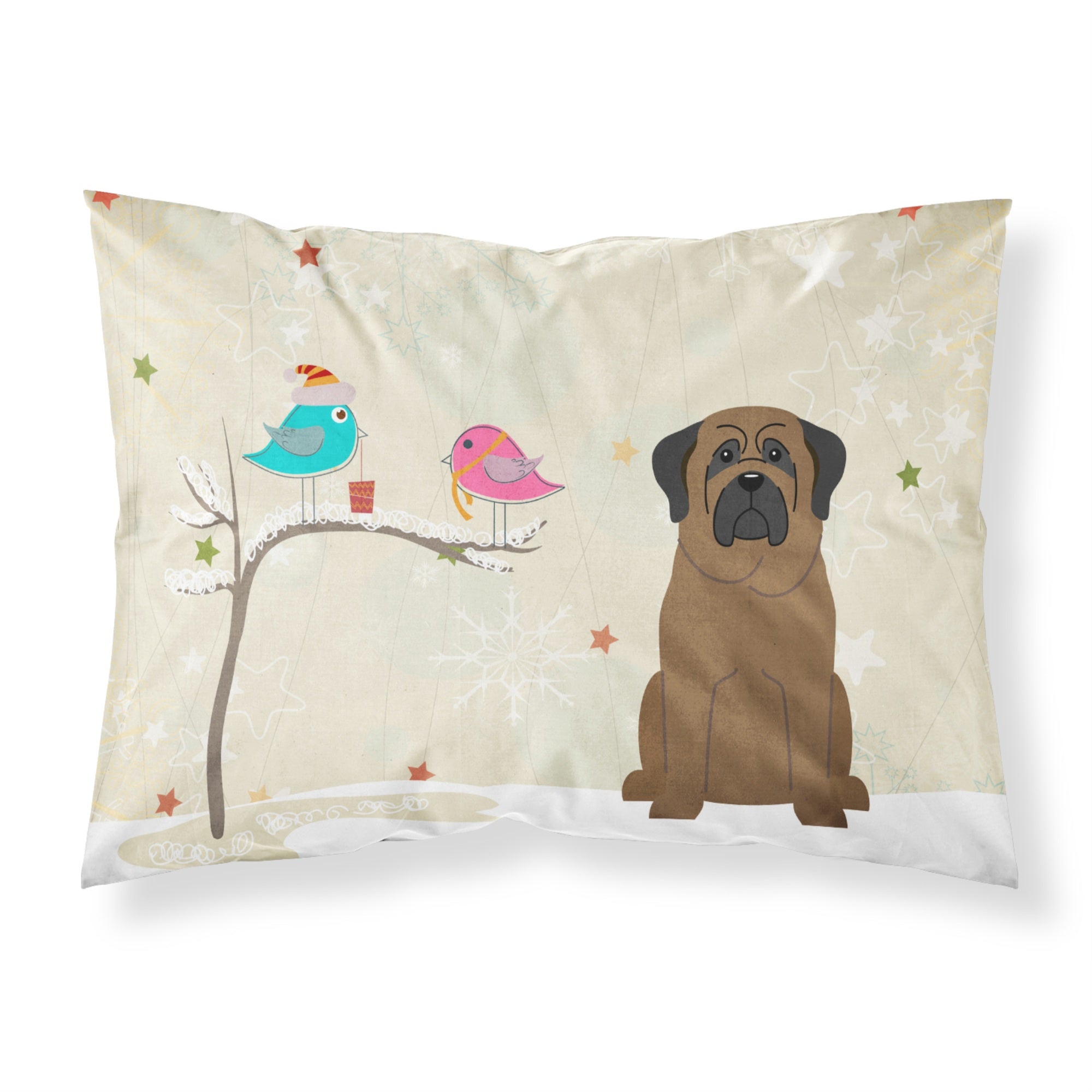 Caroline'S Treasures Christmas Presents Friends Bullmastiff Fabric Standard Pillowcase Bb2556Pillowcase