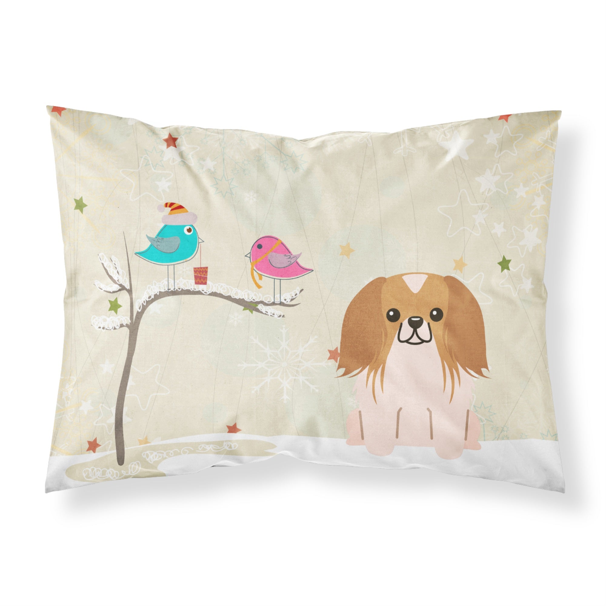 'Caroline'S Treasures Christmas Presents Between Friends Pekingnese Red White Fabric Standard Pillowcase Bb2575Pillowcase, Mult