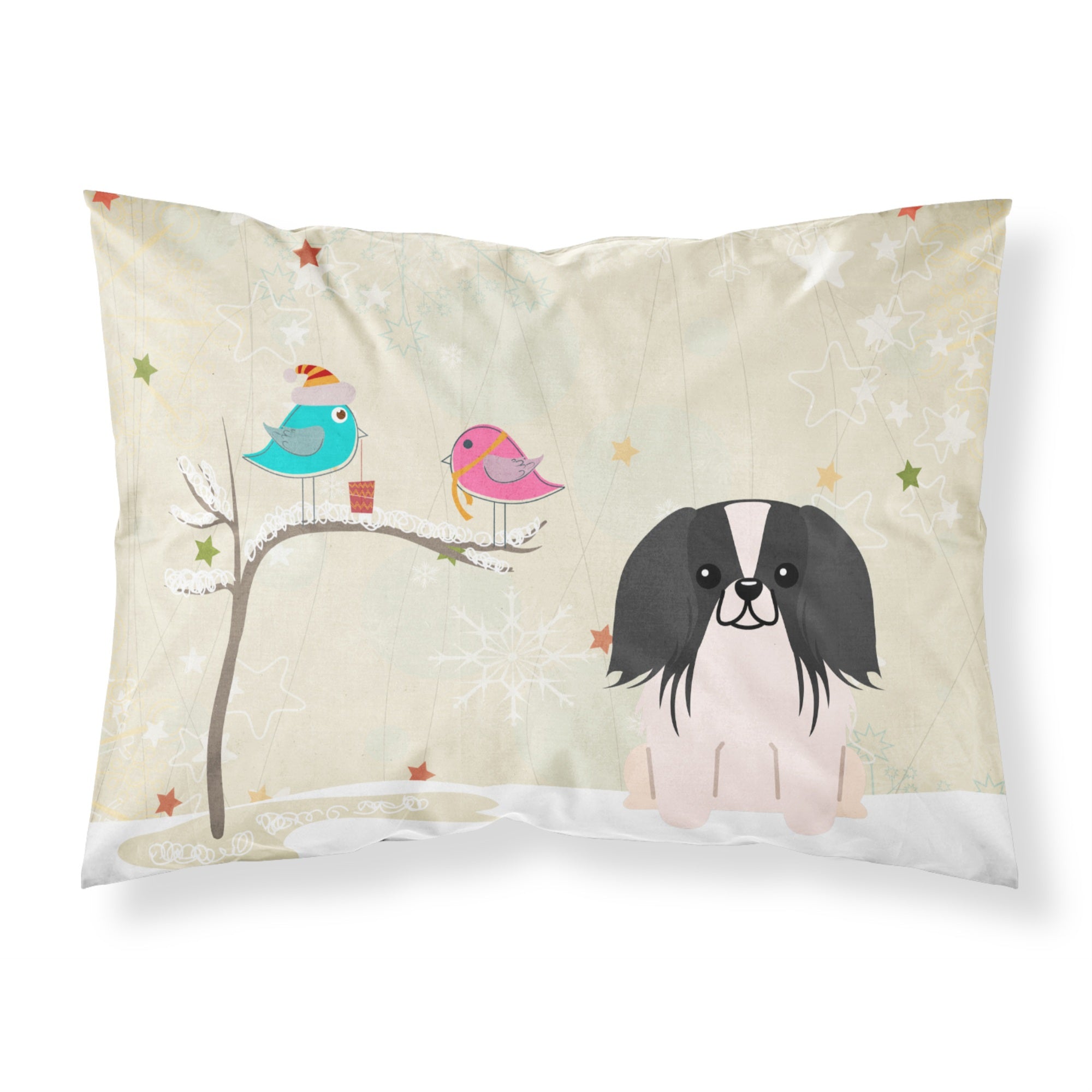 'Caroline'S Treasures Christmas Presents Between Friends Pekingnese Black White Fabric Standard Pillowcase Bb2577Pillowcase, Mu