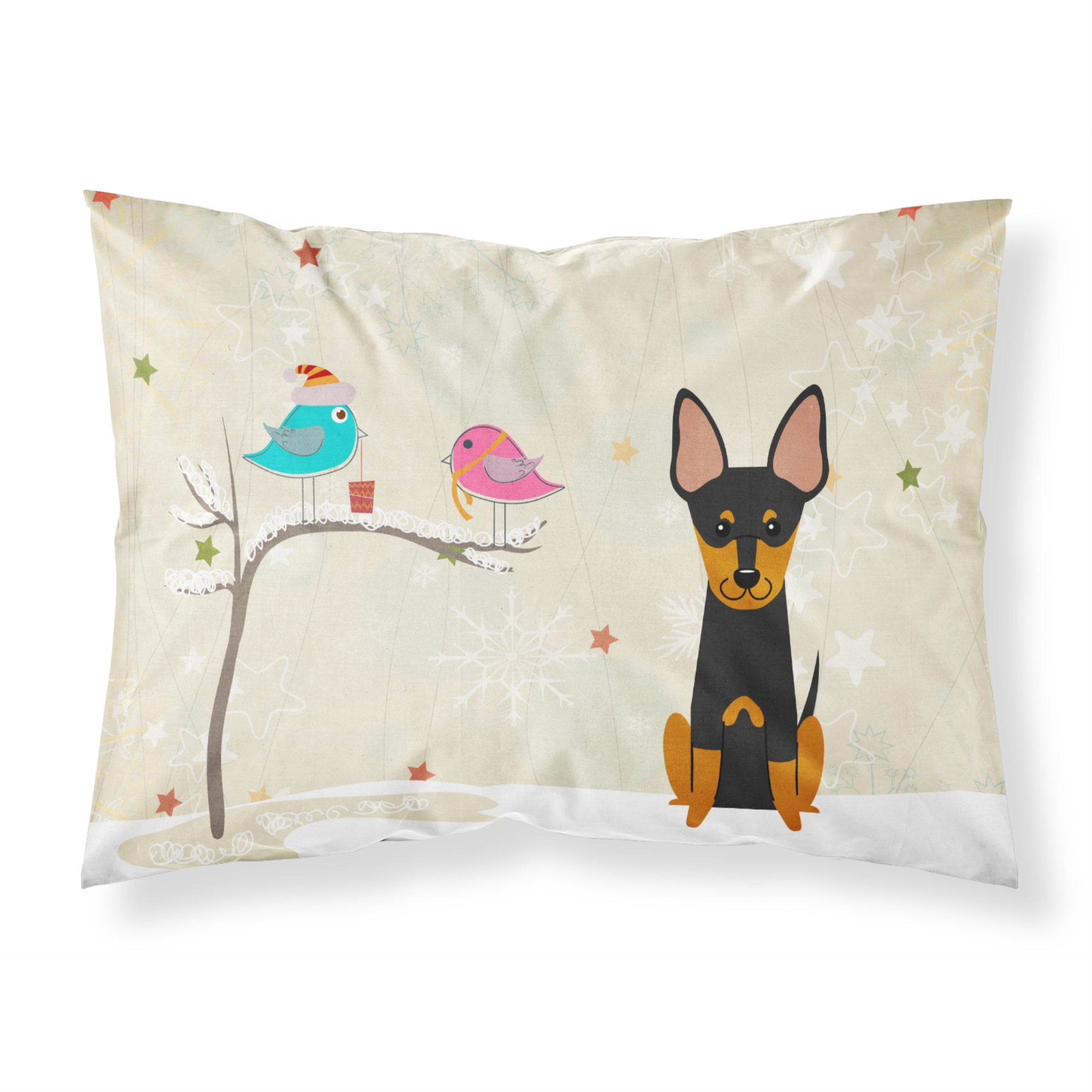 Caroline'S Treasures Christmas Presents Friends English Toy Terrier Fabric Standard Pillowcase Bb2581Pillowcase