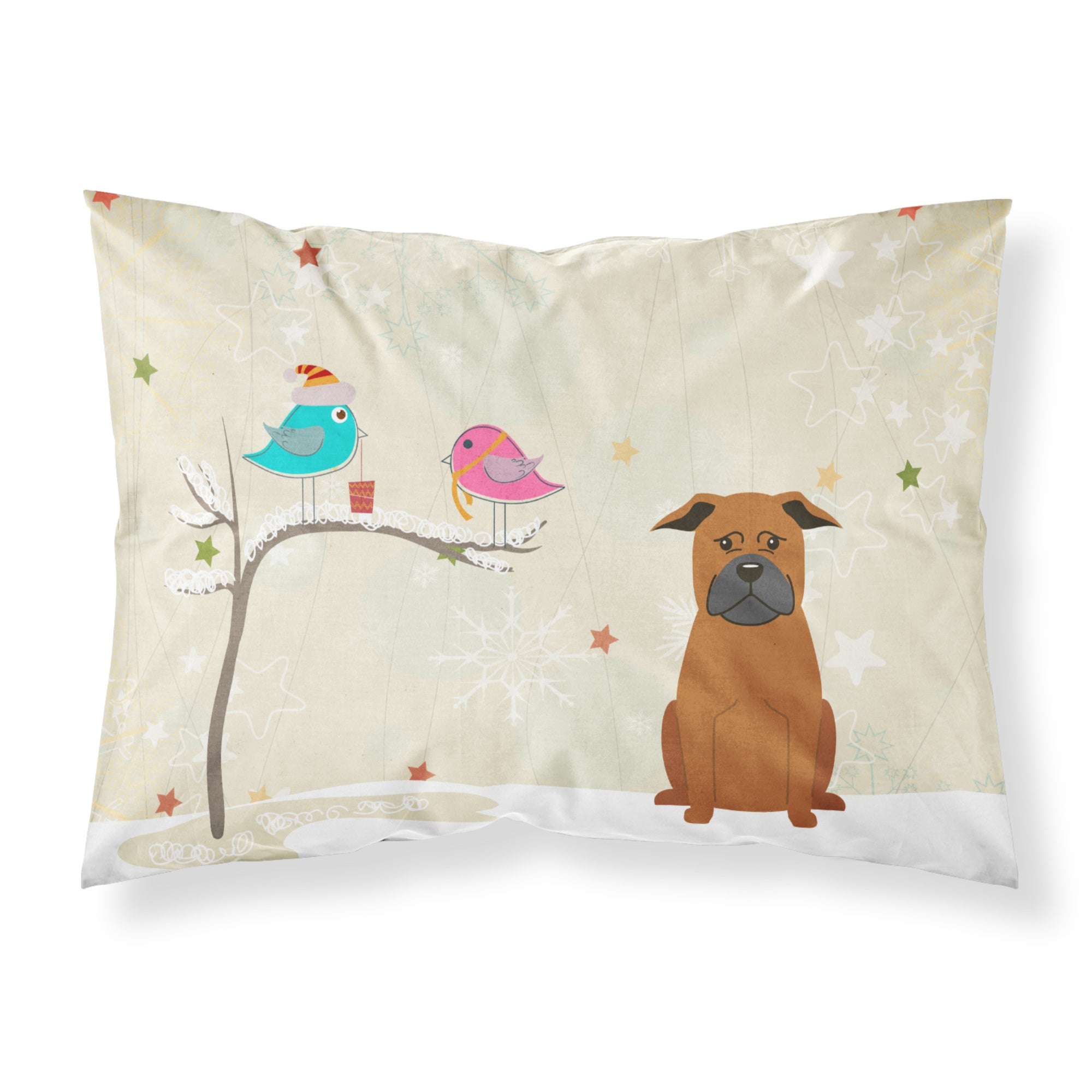 'Caroline'S Treasures Christmas Presents Between Friends Chinese Chongqing Dog Fabric Standard Pillowcase Bb2583Pillowcase, Mul