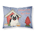 Caroline'S Treasures Dog House Collection Pug Cream Fabric Standard Pillowcase Bb2758Pillowcase
