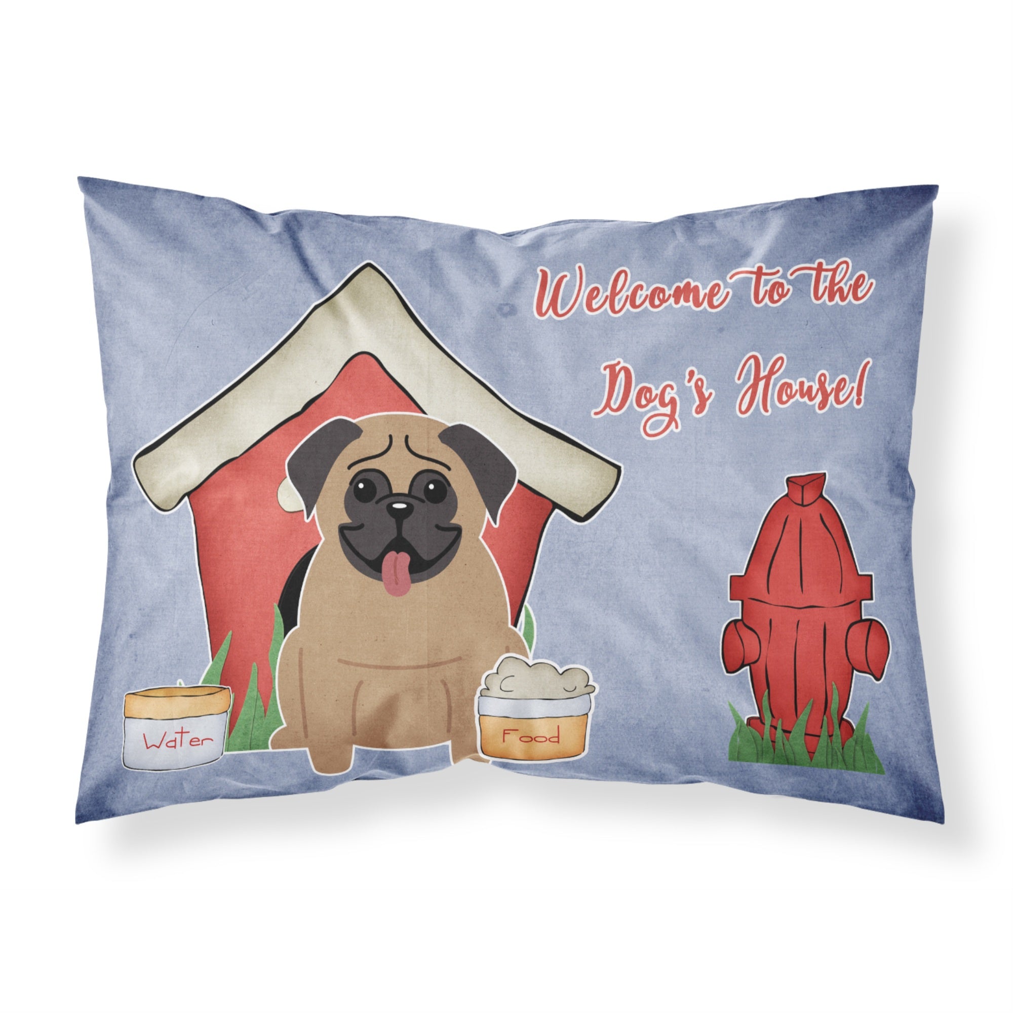 Caroline'S Treasures Dog House Collection Pug Brown Fabric Standard Pillowcase Bb2759Pillowcase