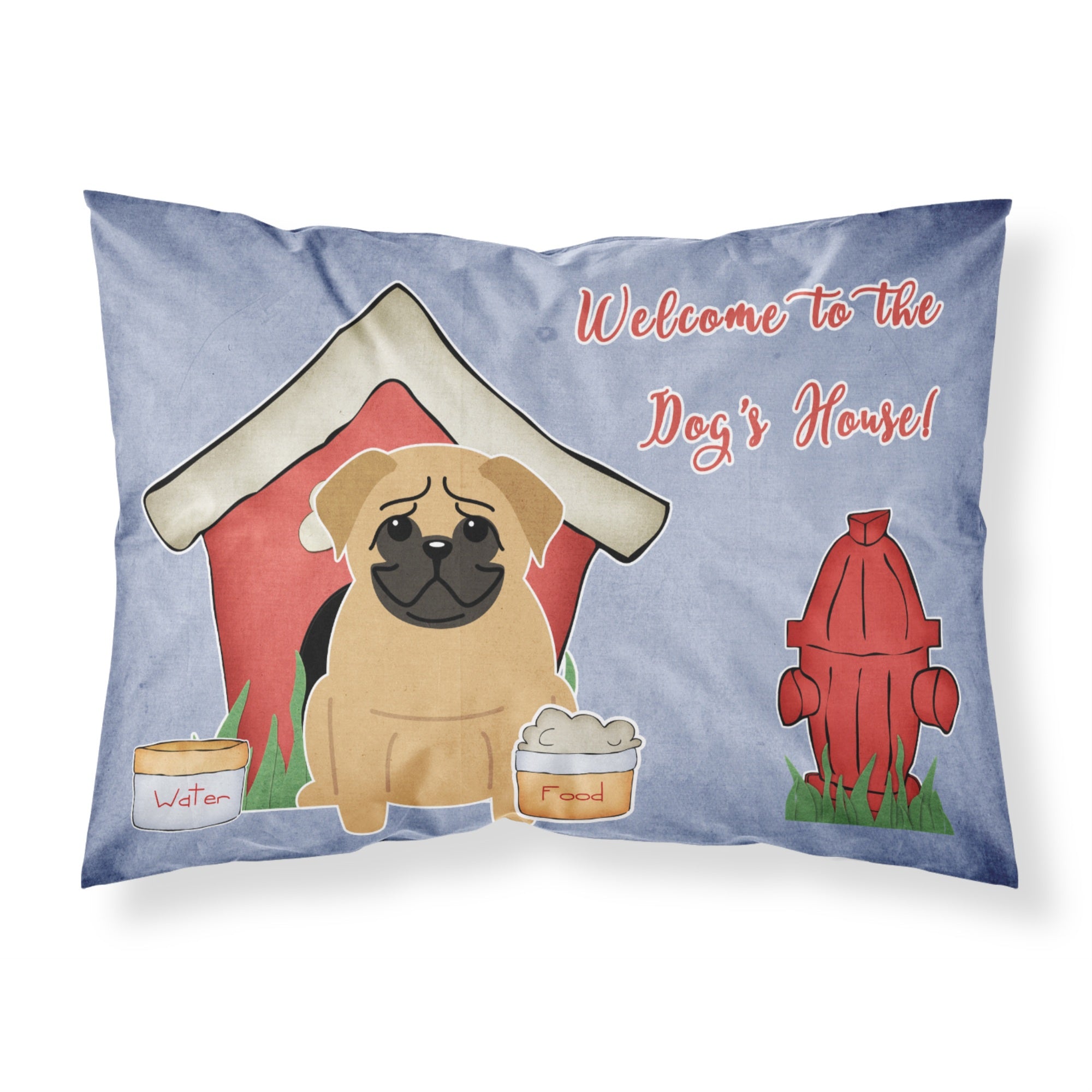 'Caroline'S Treasures Dog House Collection Pug Brown Fabric Standard Pillowcase Bb2761Pillowcase, Multicolor'