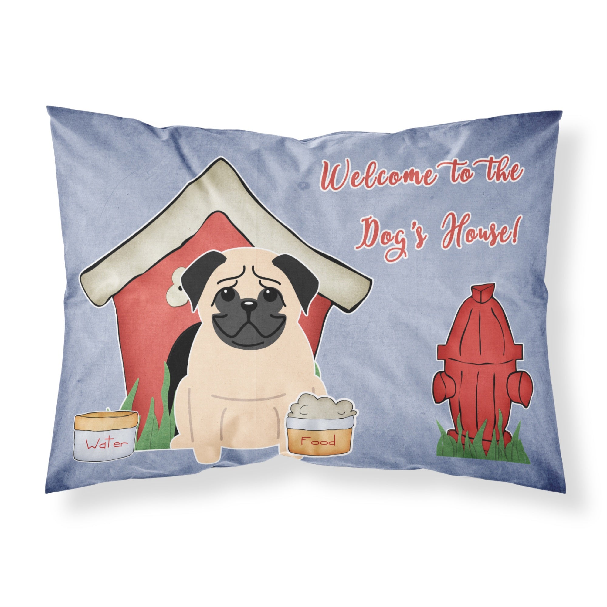 'Caroline'S Treasures Dog House Collection Pug Fawn Fabric Standard Pillowcase Bb2762Pillowcase, Multicolor'