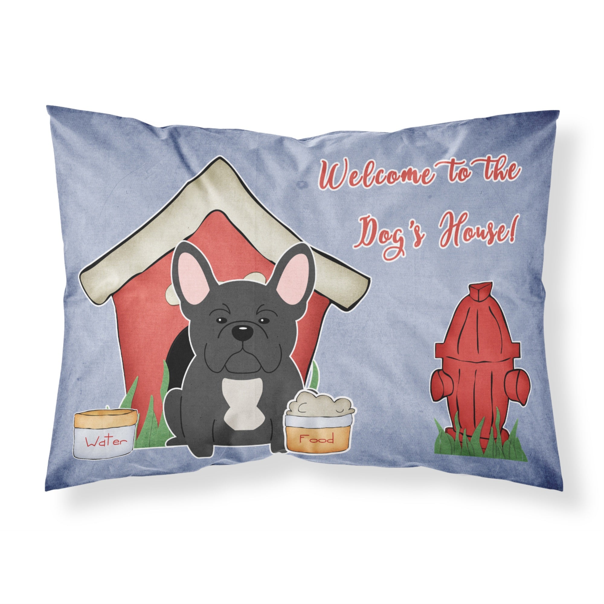 'Caroline'S Treasures Dog House Collection French Bulldog Black Fabric Standard Pillowcase Bb2768Pillowcase, Multicolor'