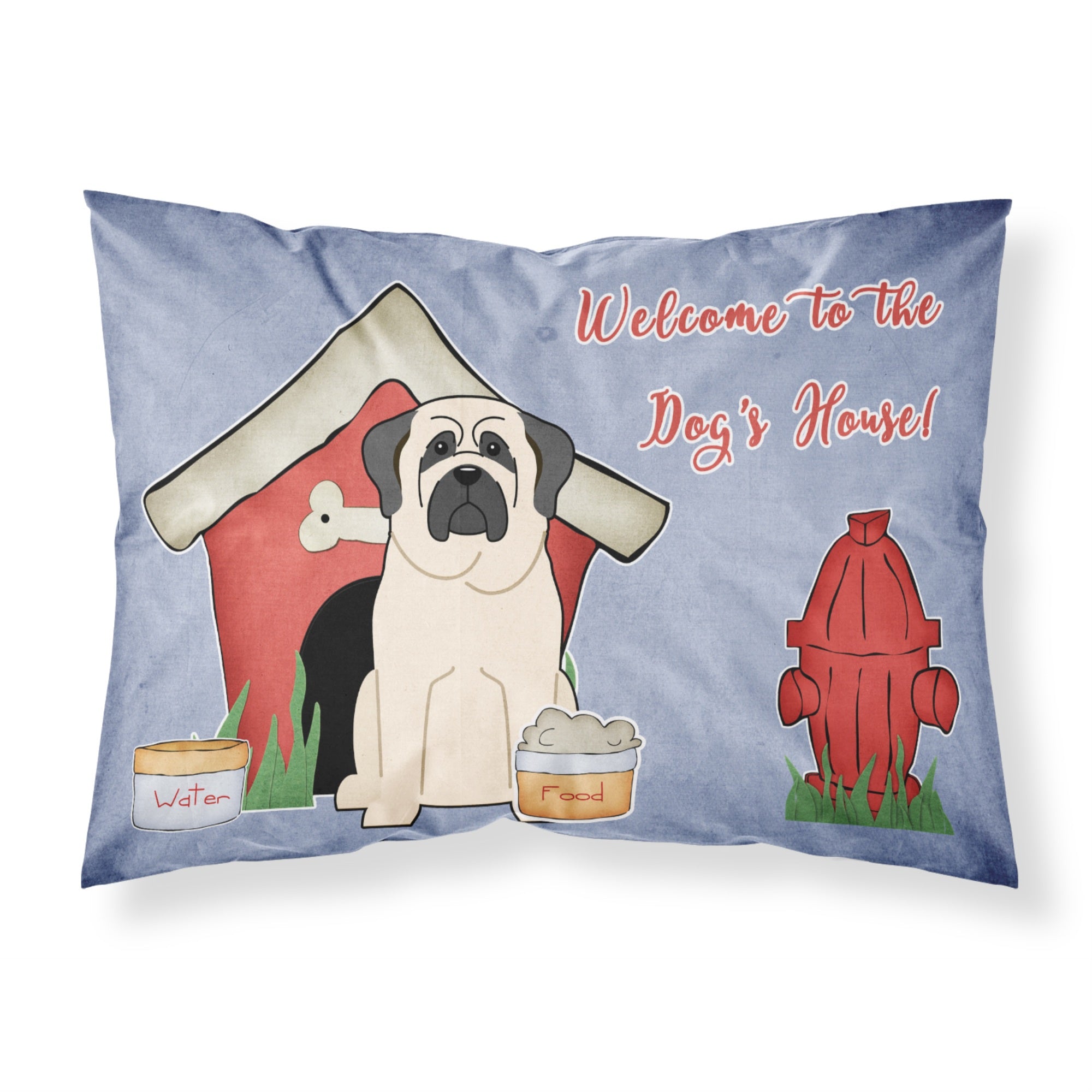 Caroline'S Treasures Dog House Collection Mastiff White Fabric Standard Pillowcase Bb2771Pillowcase