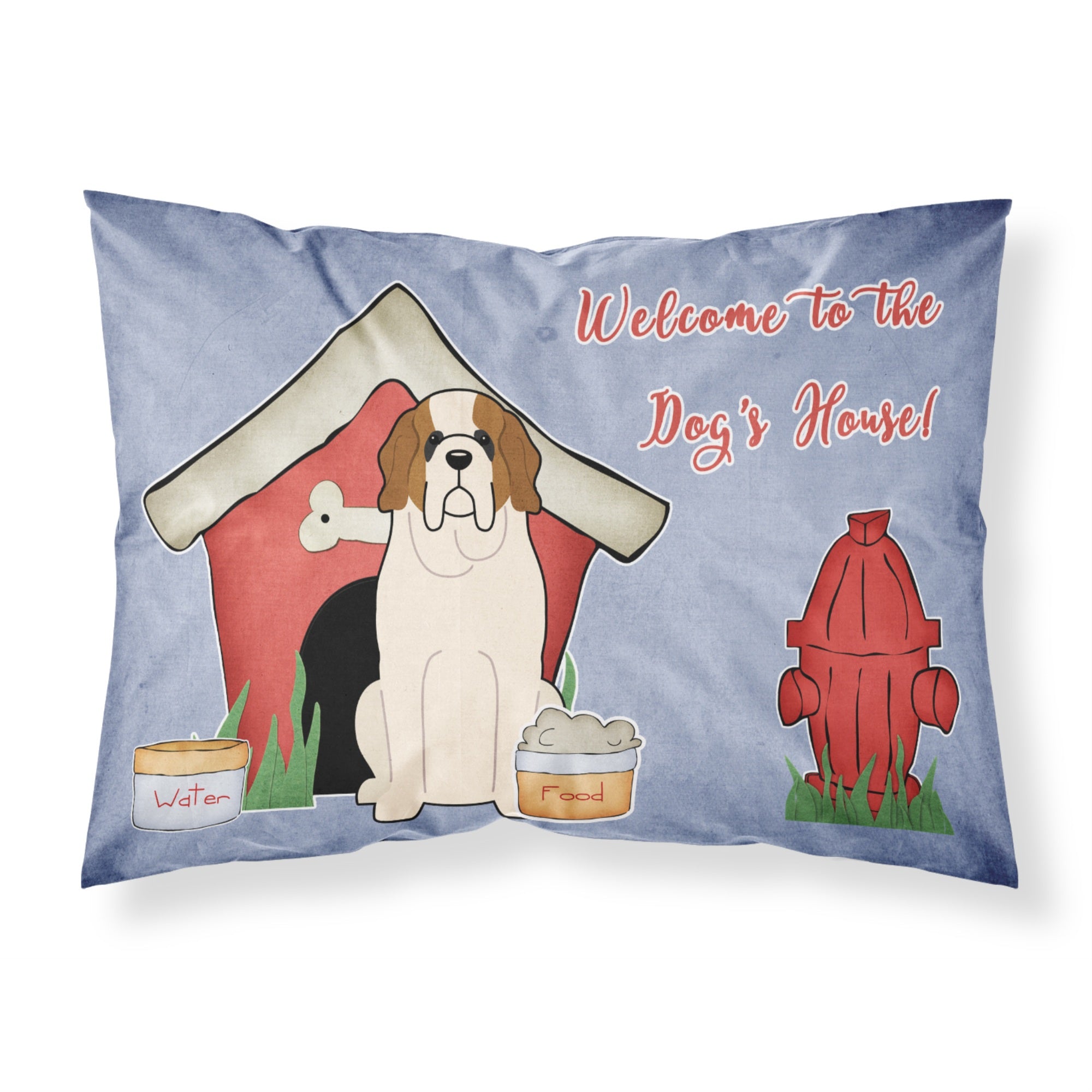 'Caroline'S Treasures Dog House Collection Saint Bernard Fabric Standard Pillowcase Bb2789Pillowcase, Multicolor'