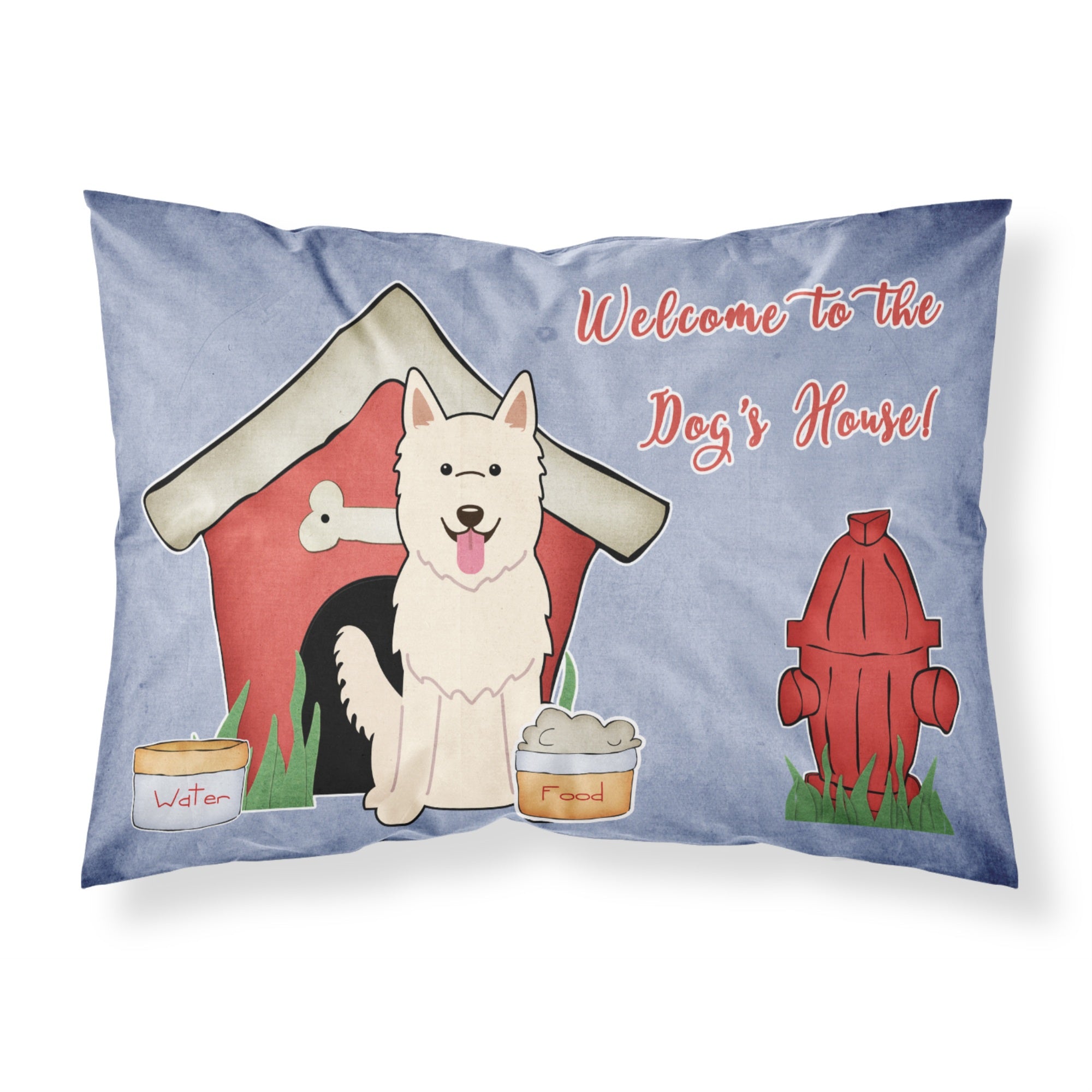 Caroline'S Treasures Dog House Collection White German Shepherd Fabric Standard Pillowcase Bb2799Pillowcase