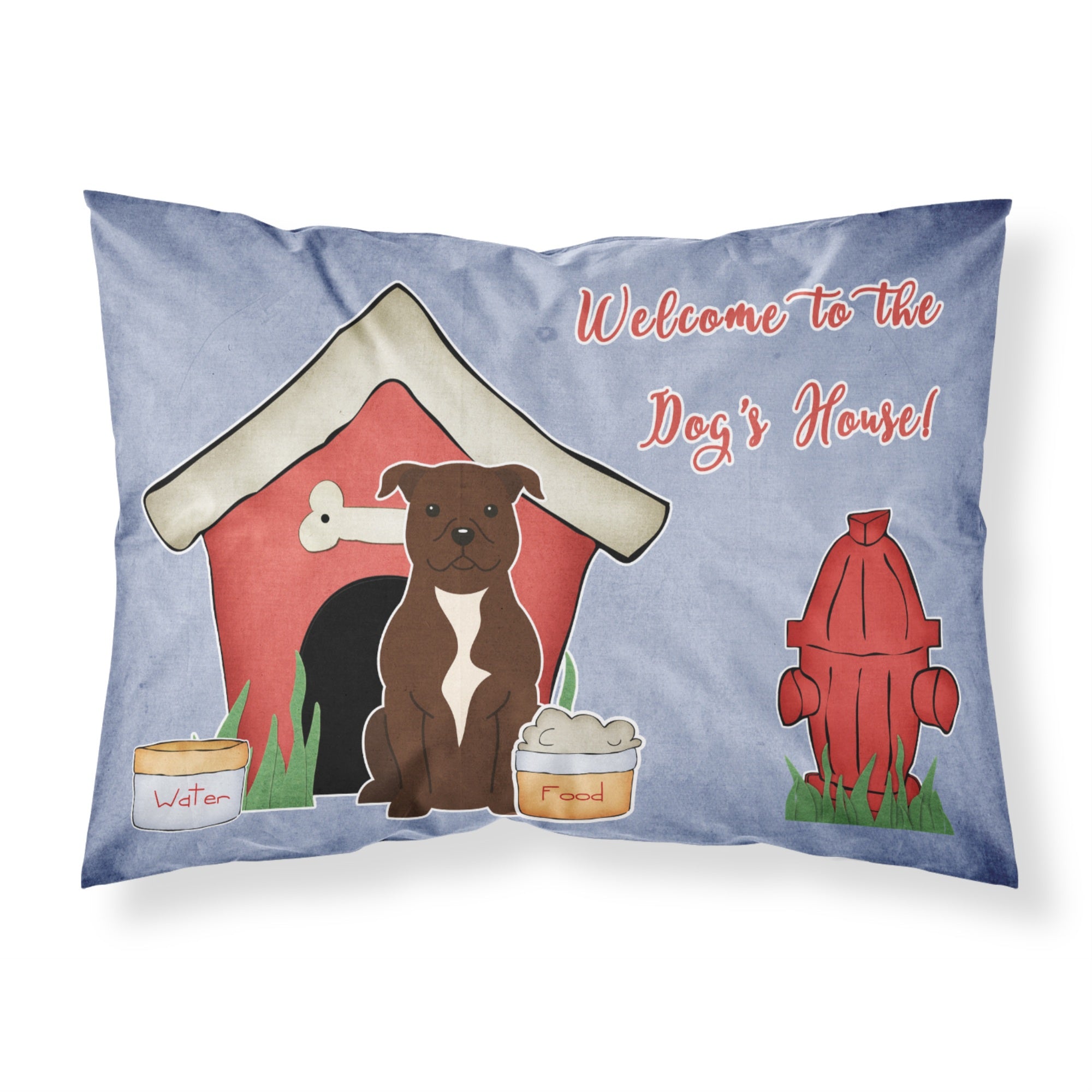 Caroline'S Treasures Dog House Collection Staffordshire Bull Terrier Chocolate Fabric Standard Pillowcase Bb2802Pillowcase