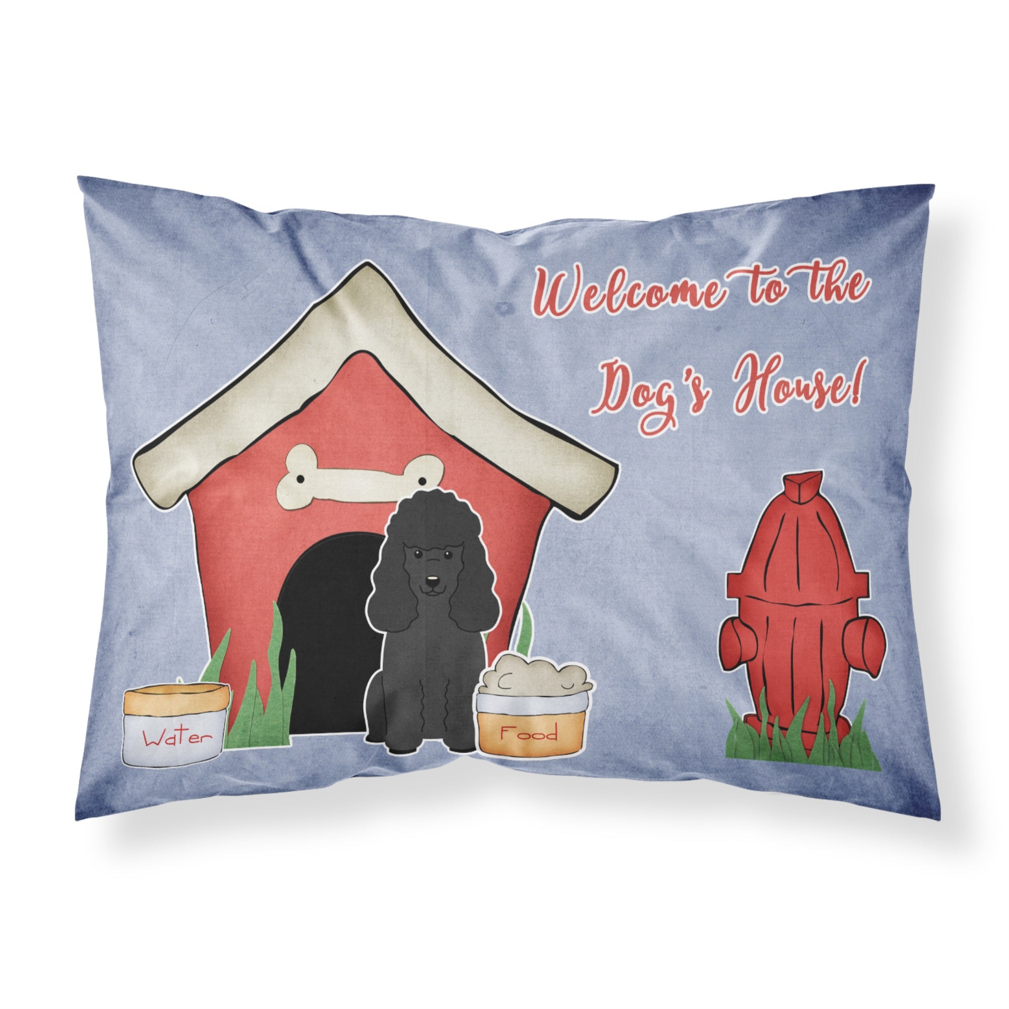 'Caroline'S Treasures Dog House Collection Poodle Black Fabric Standard Pillowcase Bb2825Pillowcase, Multicolor'