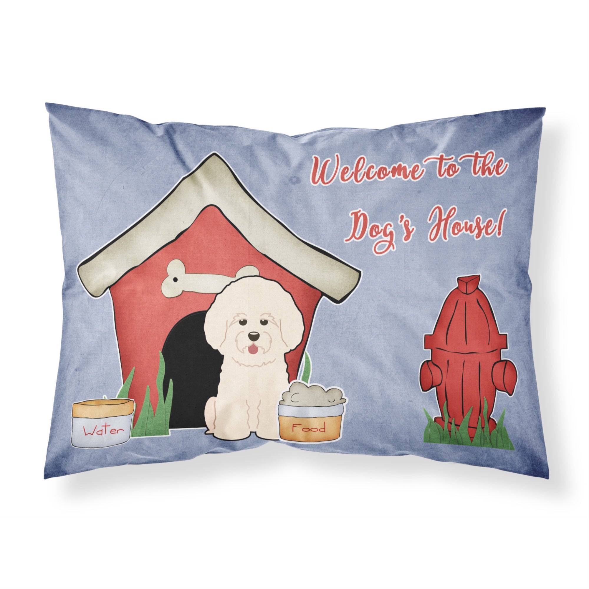 Caroline'S Treasures Dog House Collection Bichon Frise Fabric Standard Pillowcase Bb2829Pillowcase