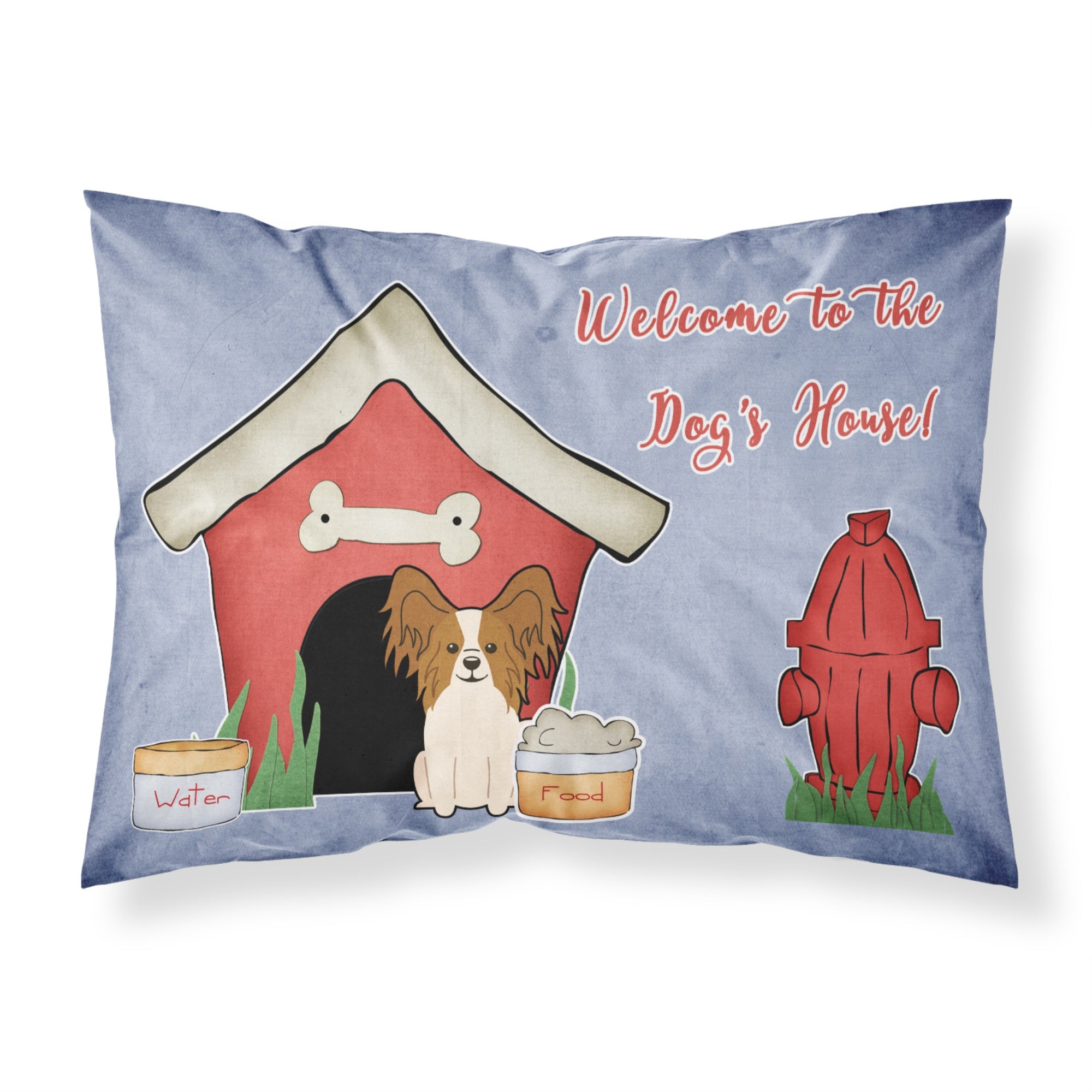 'Caroline'S Treasures Dog House Collection Papillon Red White Fabric Standard Pillowcase Bb2832Pillowcase, Multicolor'