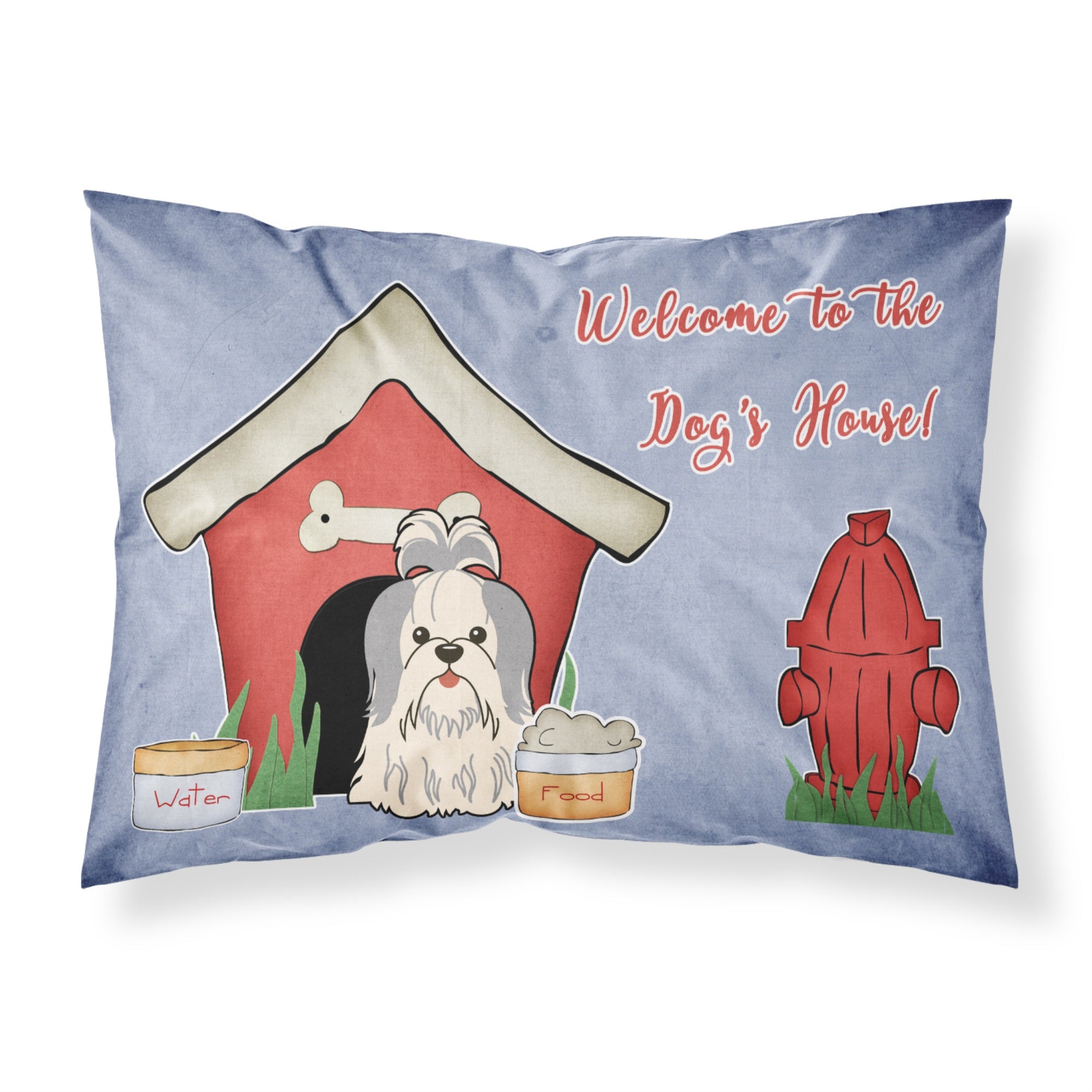 'Caroline'S Treasures Dog House Collection Shih Tzu Silver White Fabric Standard Pillowcase Bb2839Pillowcase, Multicolor'