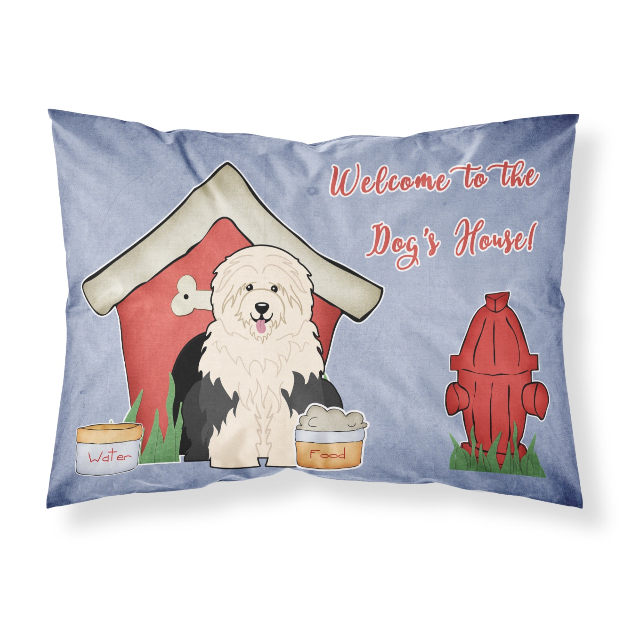 'Caroline'S Treasures Dog House Collection Old English Sheepdog Fabric Standard Pillowcase Bb2850Pillowcase, Multicolor'