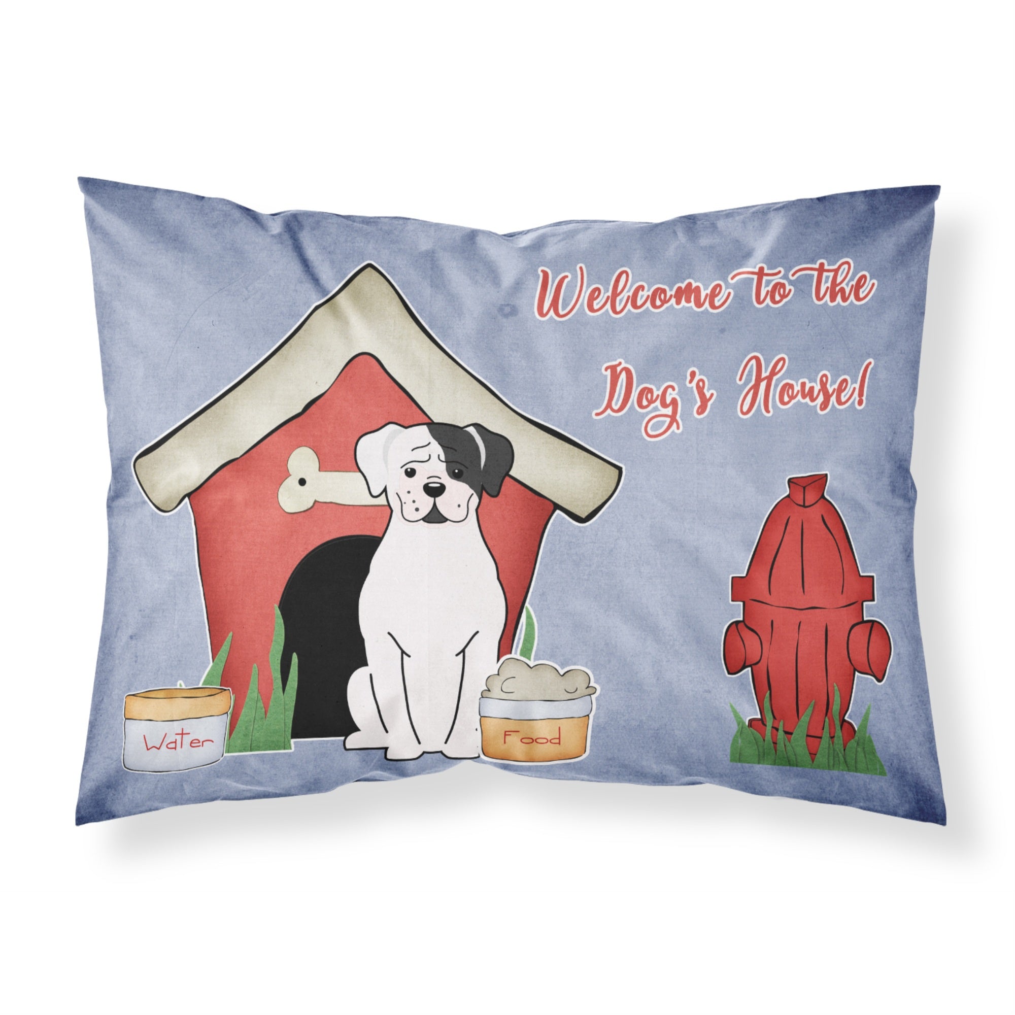 'Caroline'S Treasures Dog House Collection White Boxer Cooper Fabric Standard Pillowcase Bb2868Pillowcase, Multicolor'