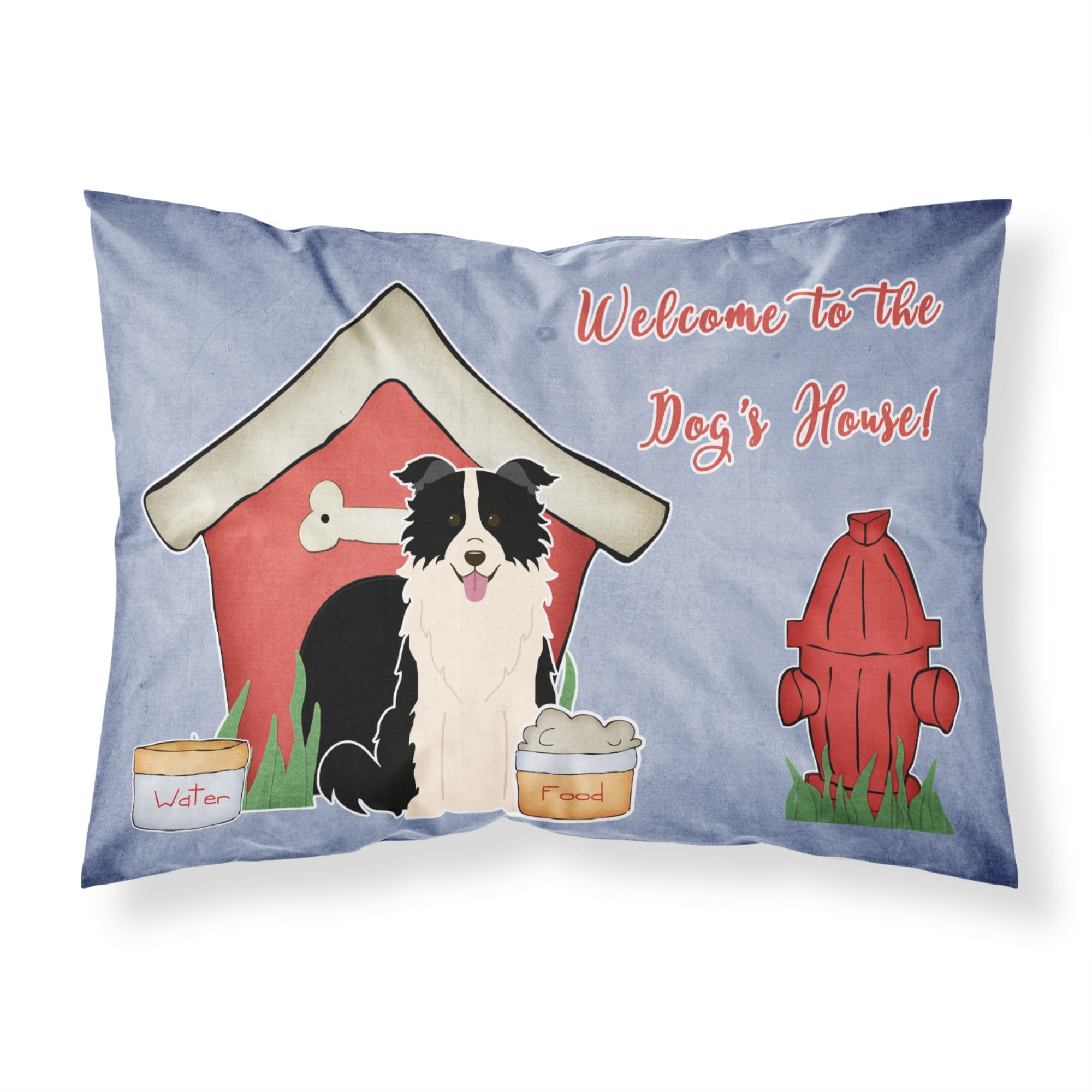 'Caroline'S Treasures Dog House Collection Border Collie Black White Fabric Standard Pillowcase Bb2872Pillowcase, Multicolor'