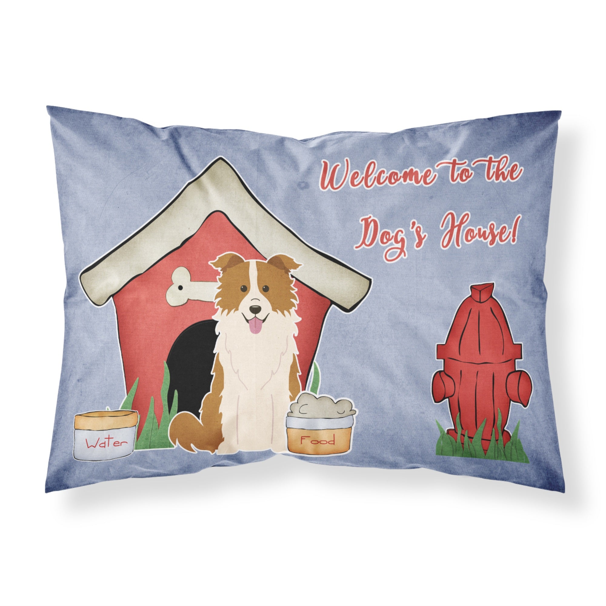 Caroline'S Treasures Dog House Collection Border Collie Red White Fabric Standard Pillowcase Bb2873Pillowcase